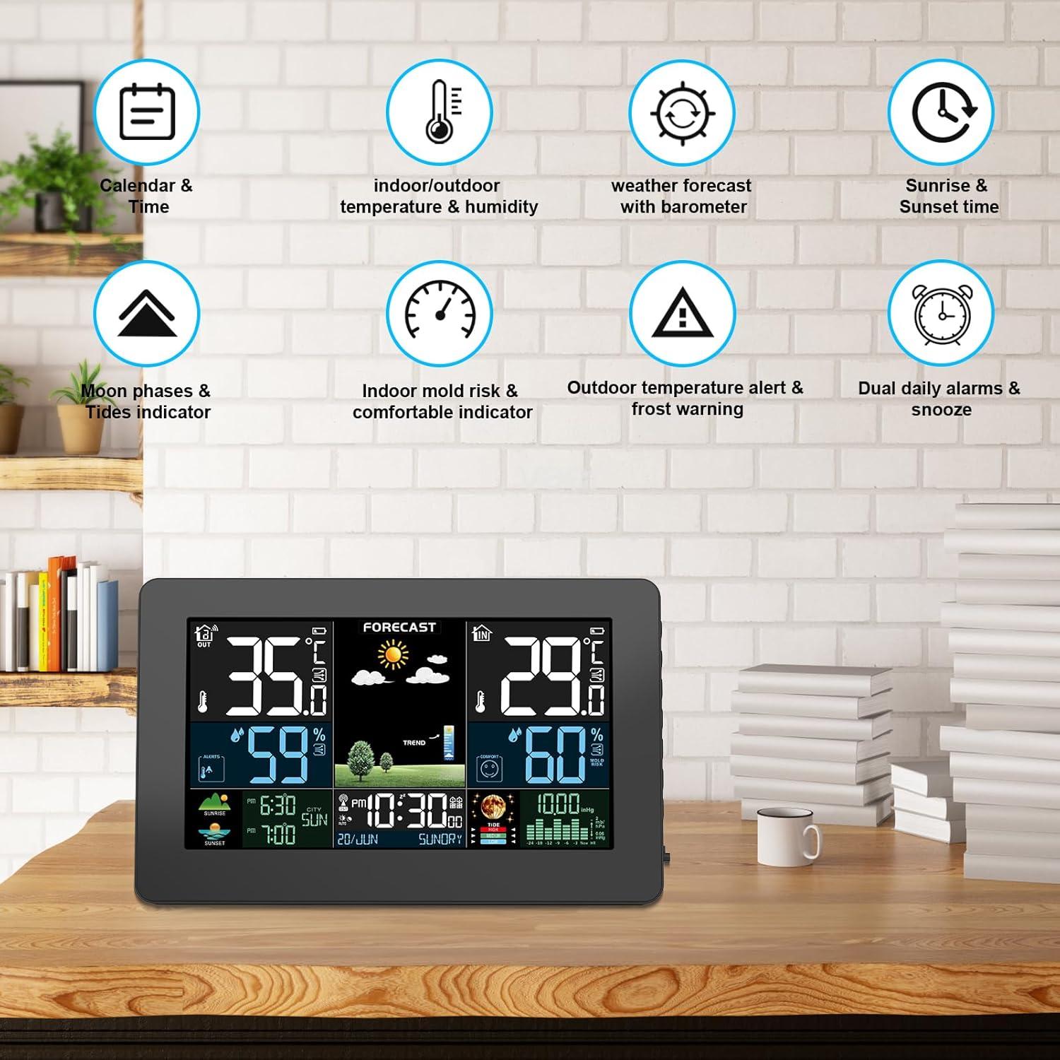 Estación Meteorológica Inalámbrica Brataste 7.5" LCD Color