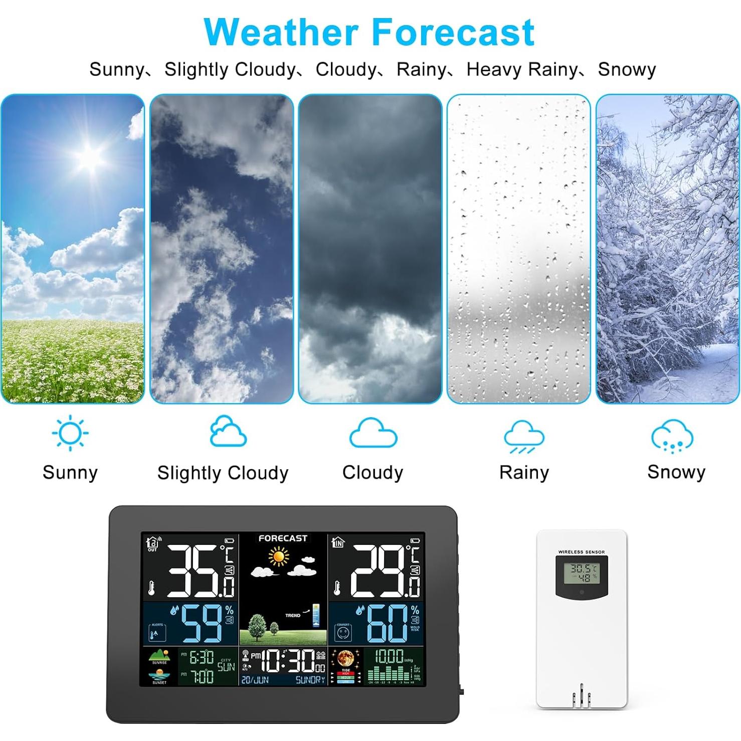 Estación Meteorológica Inalámbrica Brataste 7.5" LCD Color