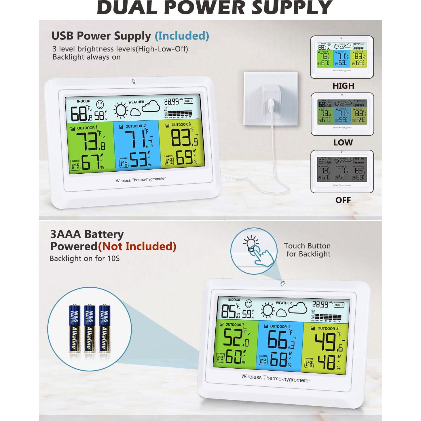 Estación Meteorológica Inalámbrica PENTASPI con 3 Sensores