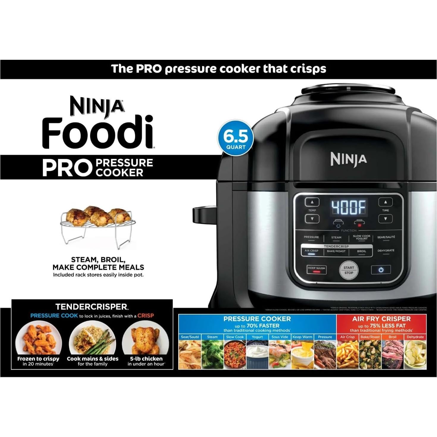 Ninja Foodi Olla de Presión y Freidora de Aire 10-en-1 6.2L