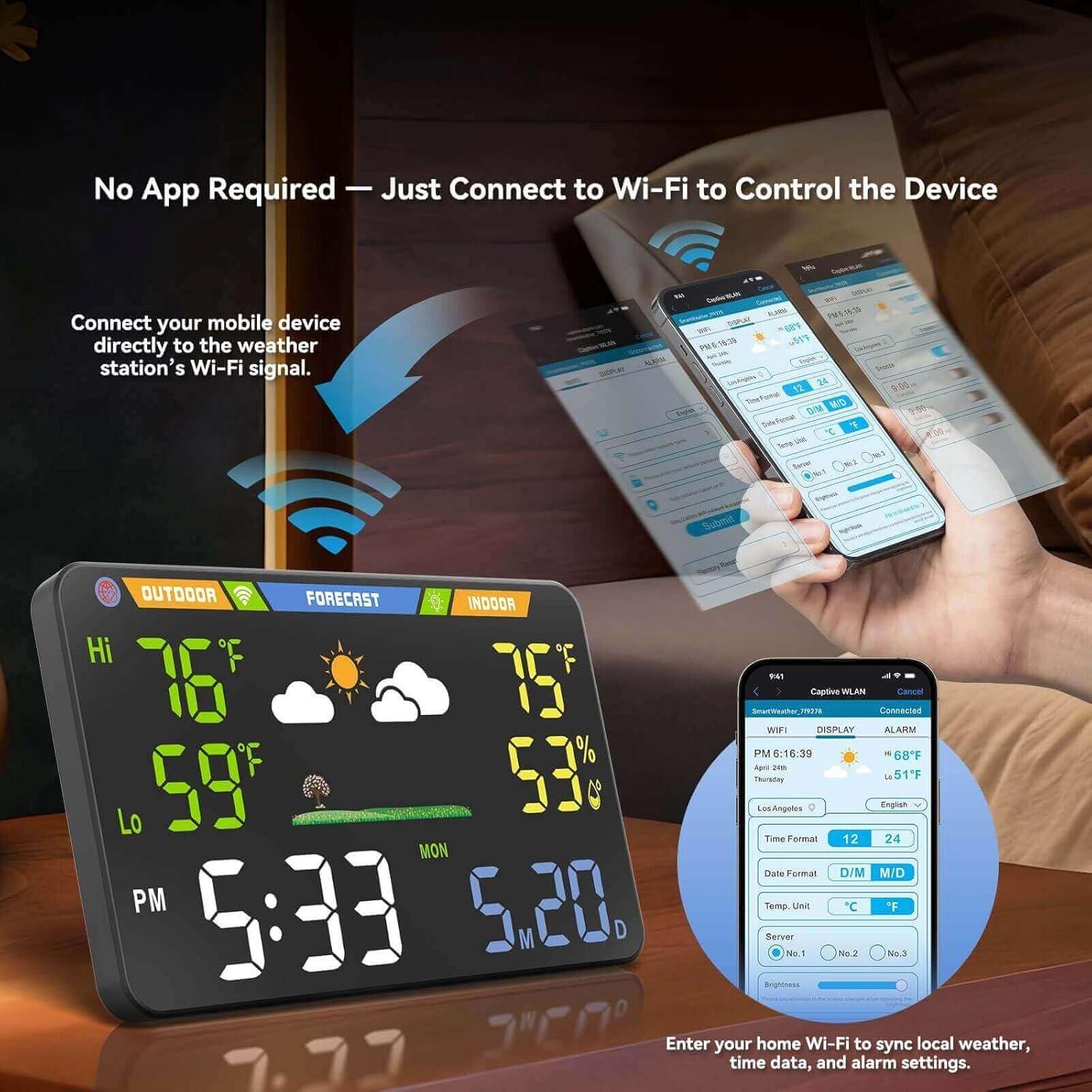 Estación Meteorológica WiFi EnvyBox 8.5" LED Doble Alimentación