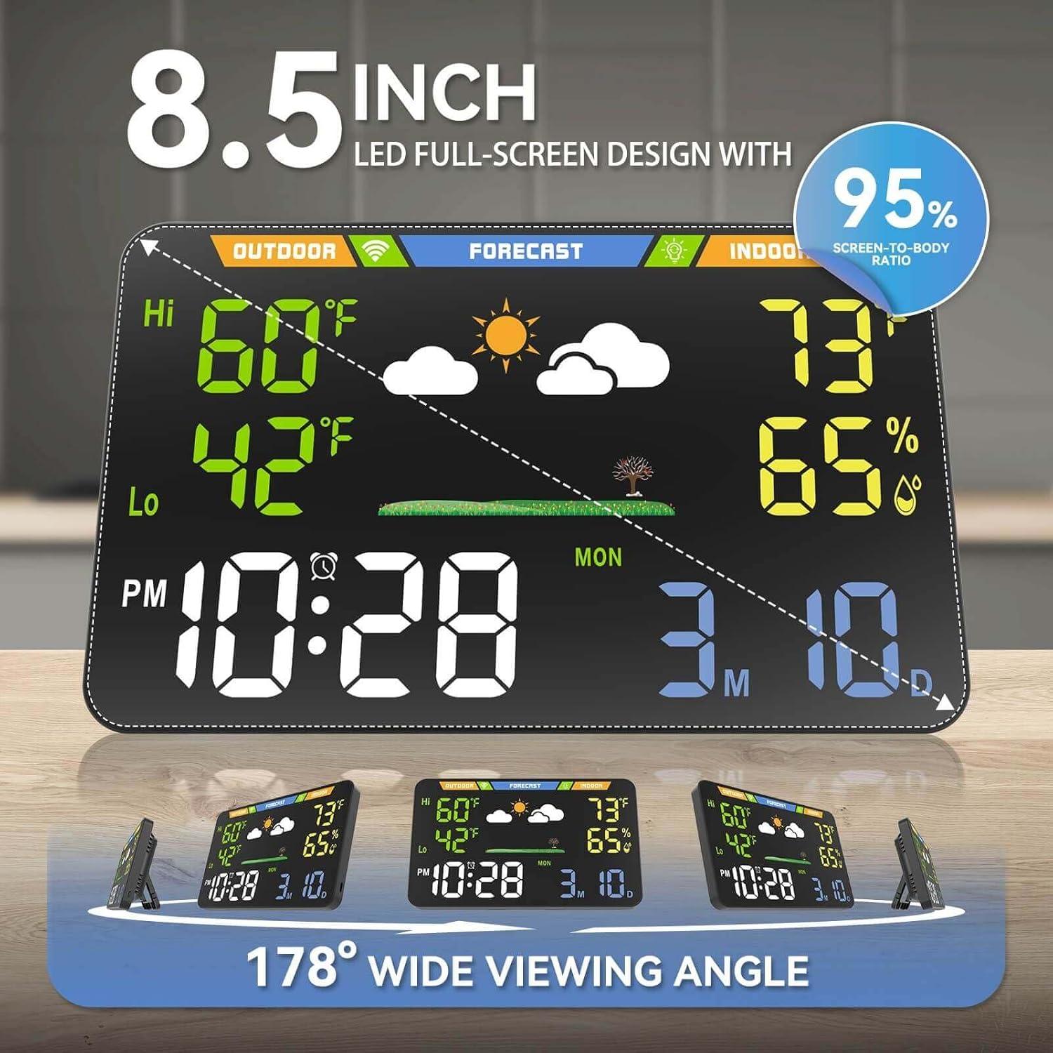 Estación Meteorológica WiFi EnvyBox 8.5" LED Doble Alimentación