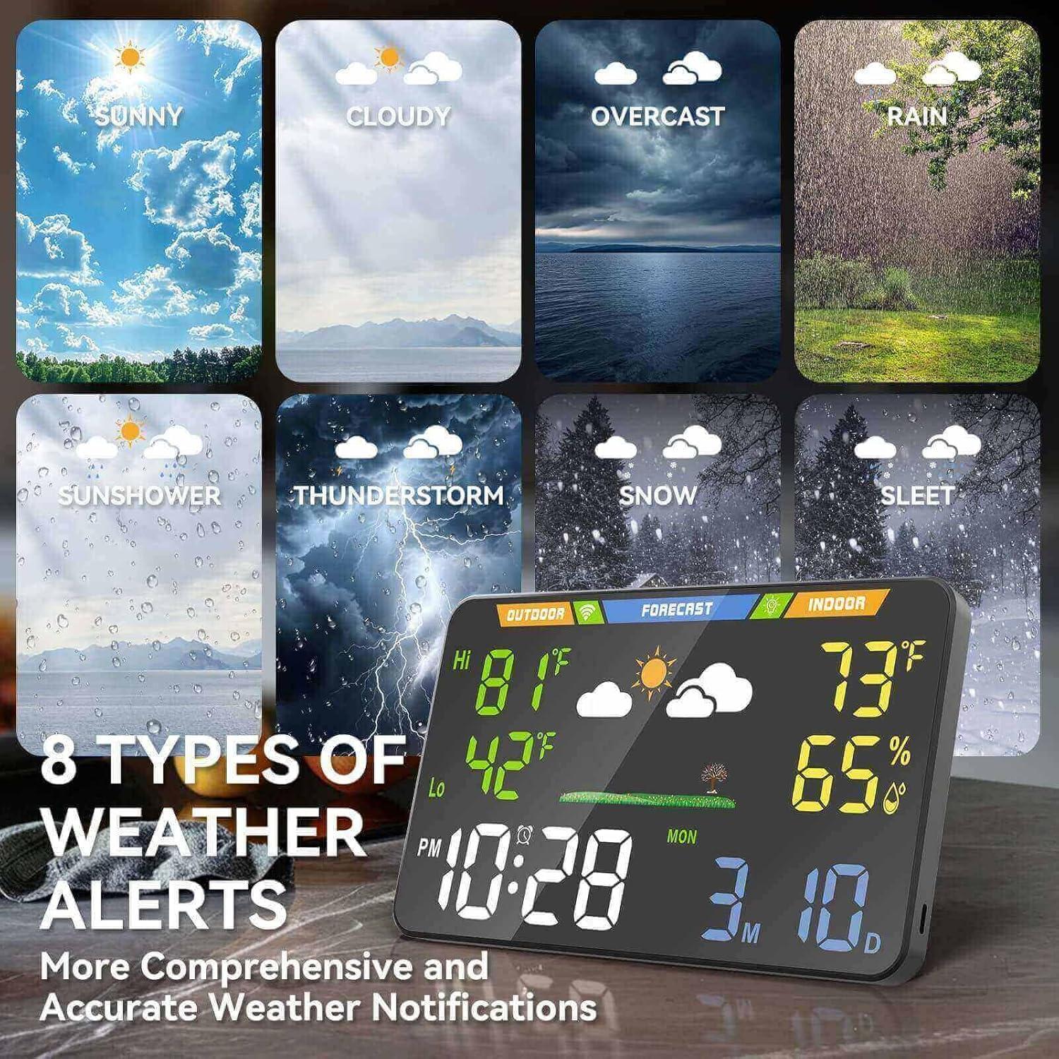 Estación Meteorológica WiFi EnvyBox 8.5" LED Doble Alimentación