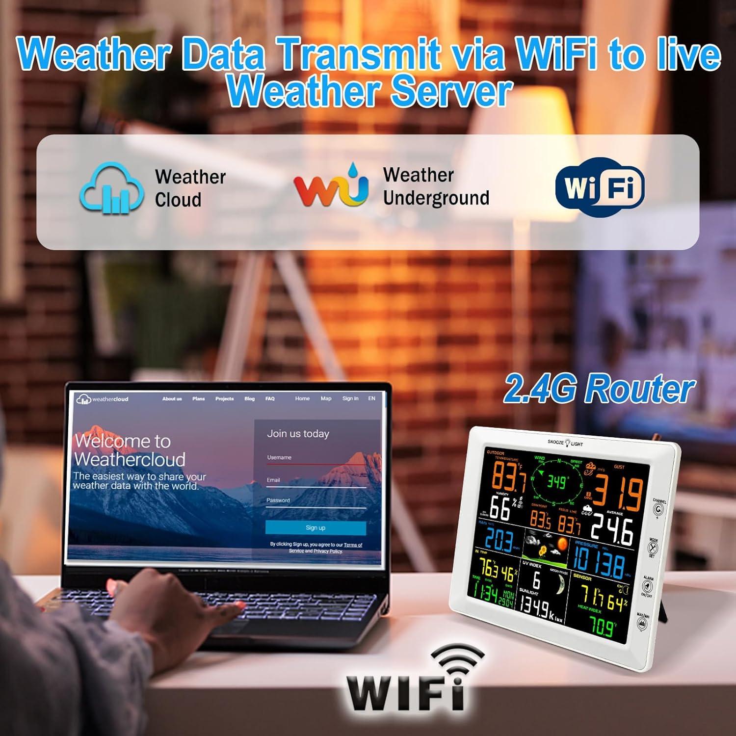 Estación Meteorológica WiFi Urageuxy 7-en-1 con Pantalla 8.3"