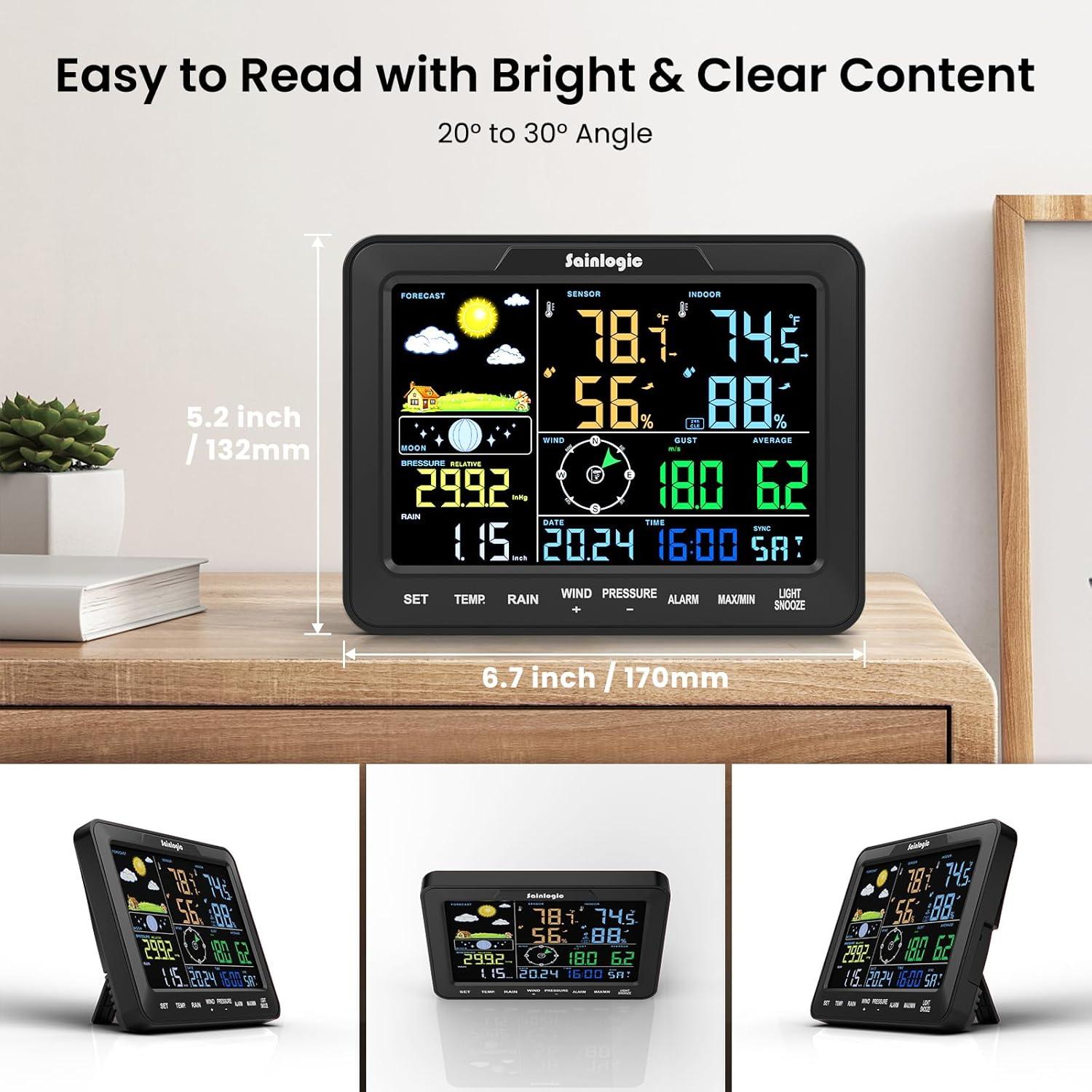 Estación Meteorológica Sainlogic SA68 con Pluviómetro y Pantalla Grande