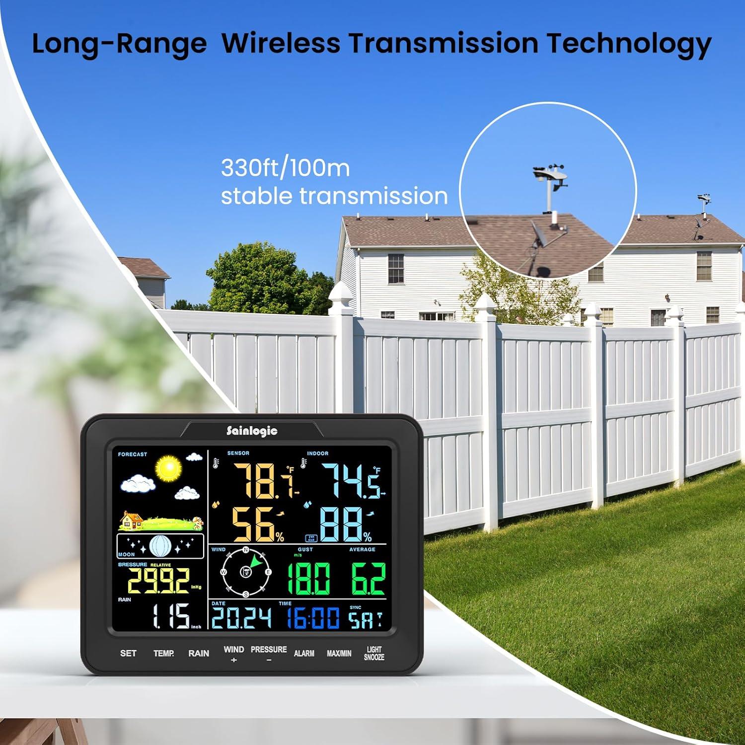 Estación Meteorológica Sainlogic SA68 con Pluviómetro y Pantalla Grande