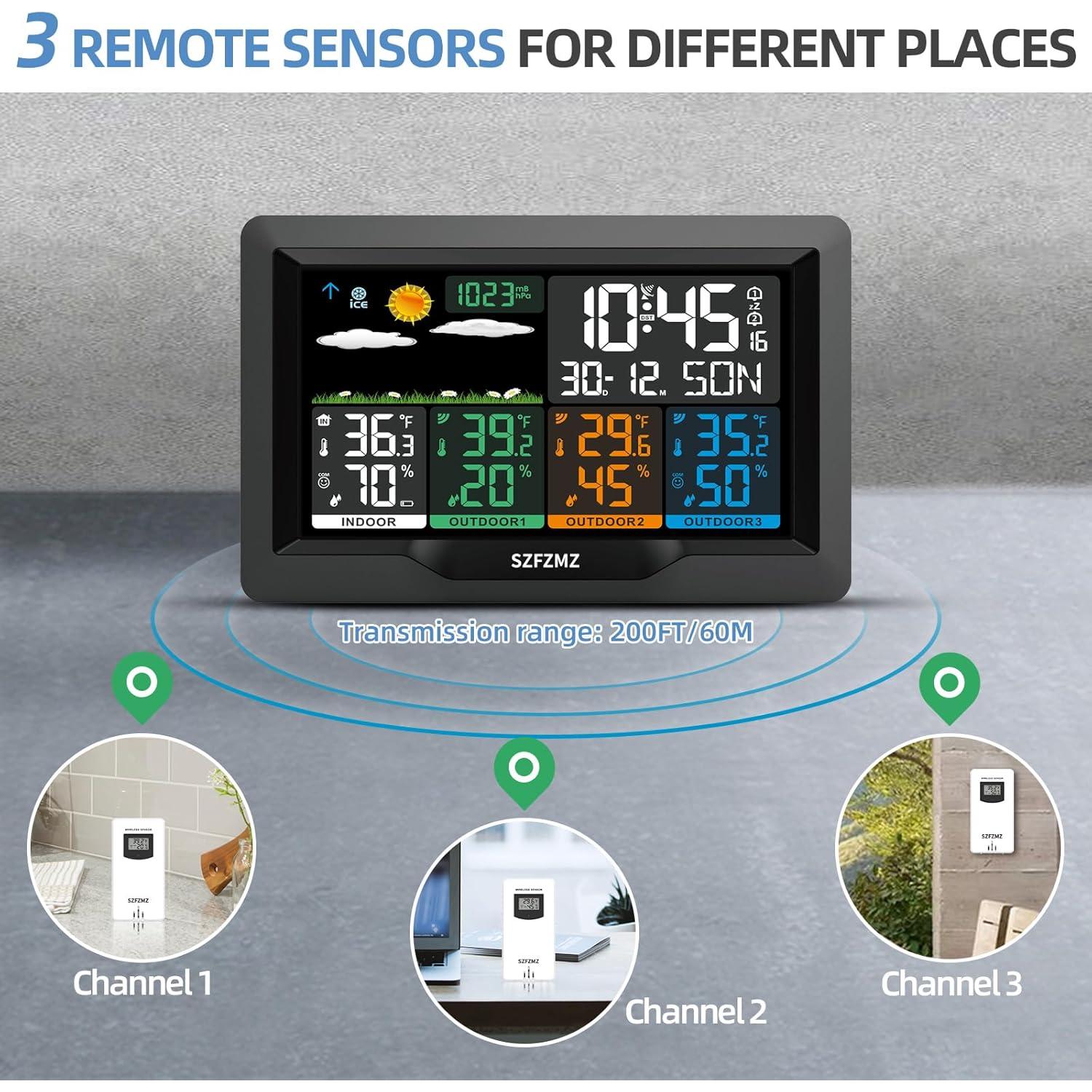 Estación Meteorológica Inalámbrica FORAY con 3 Sensores 19.05 cm