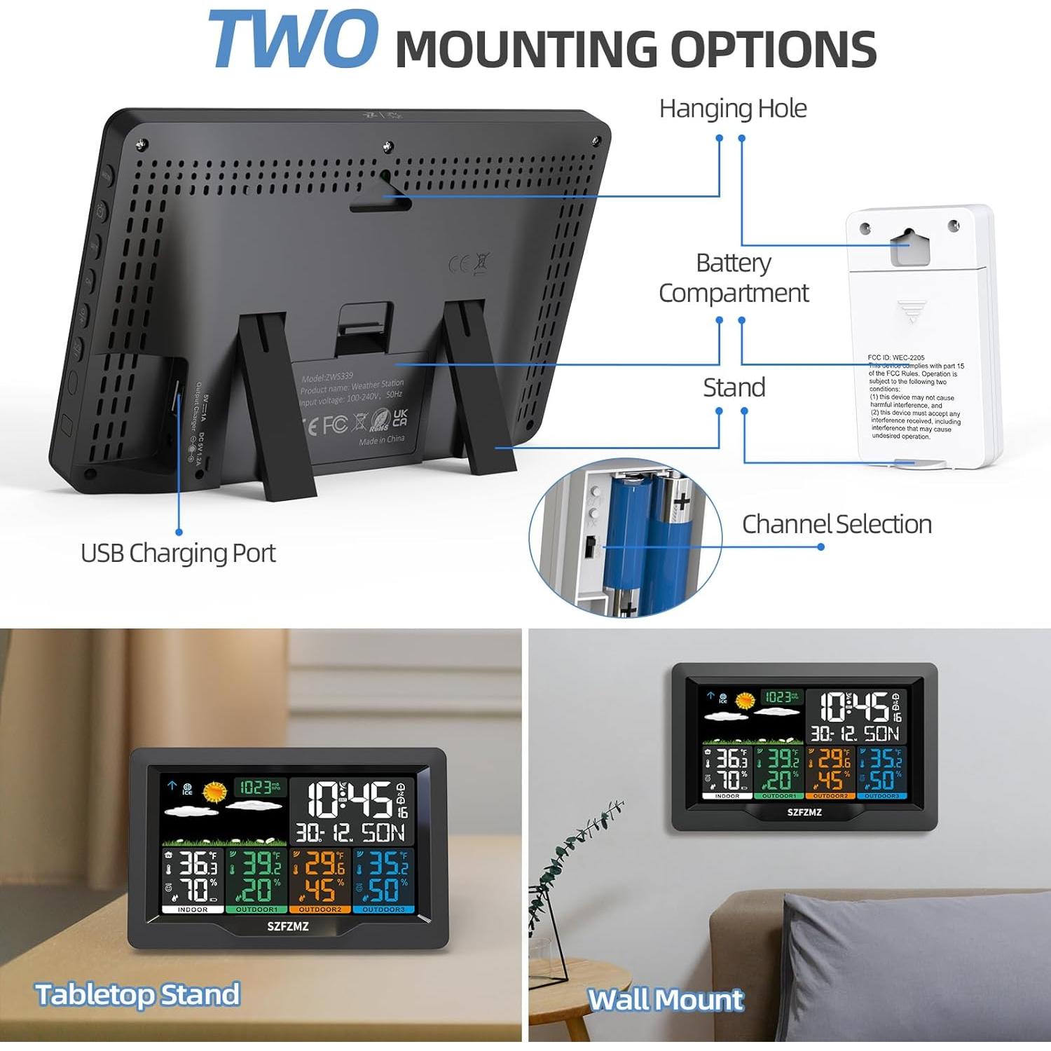 Estación Meteorológica Inalámbrica FORAY con 3 Sensores 19.05 cm