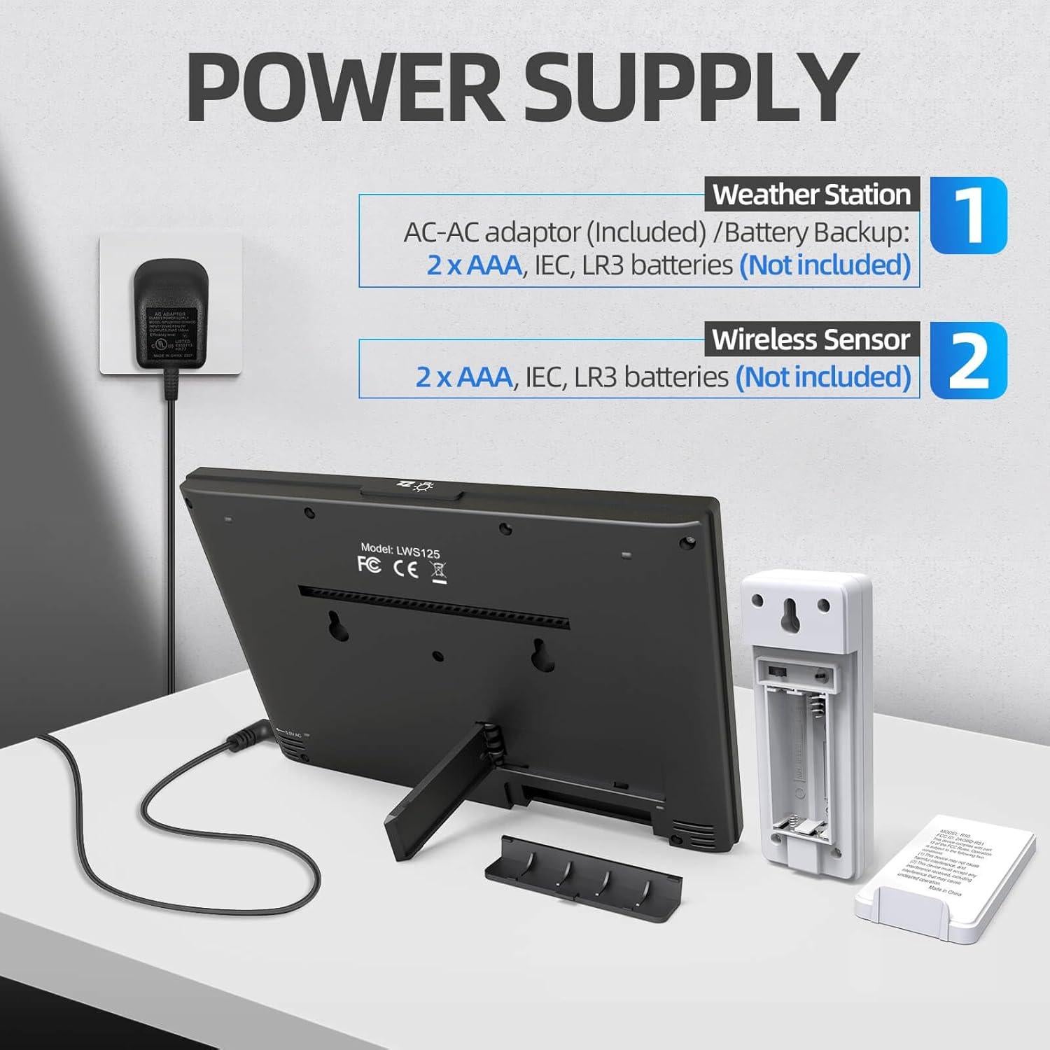 Estación Meteorológica LFF Inalámbrica 12 en 1 con 3 Sensores