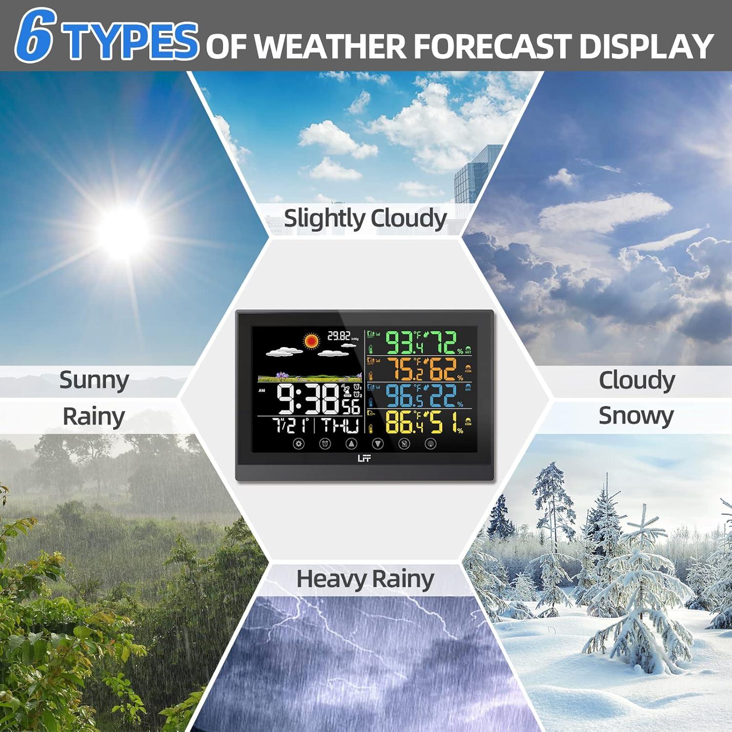 Estación Meteorológica LFF Inalámbrica 12 en 1 con 3 Sensores