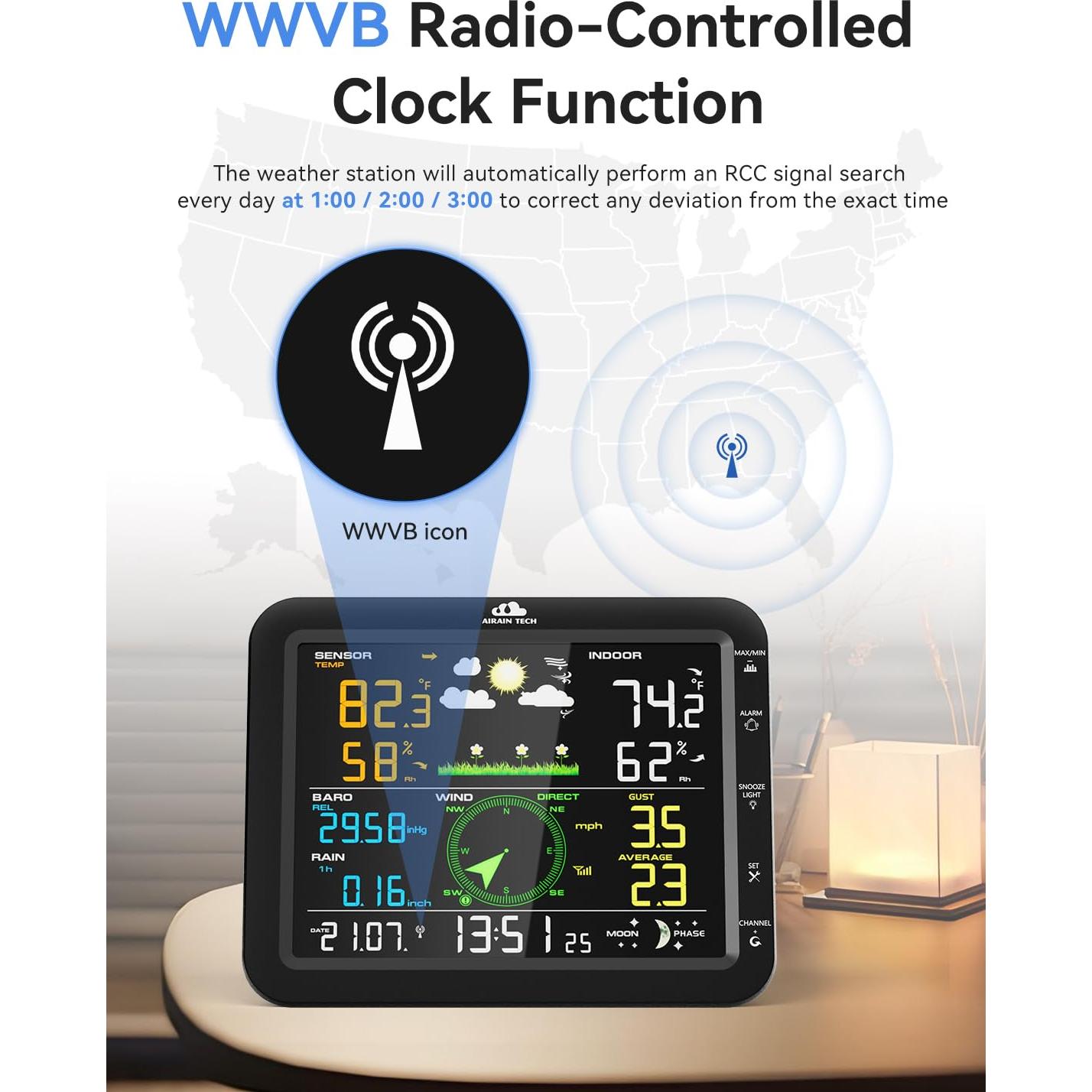 Estación Meteorológica Inalámbrica AIRAIN TECH 10-en-1 con Sensor Exterior