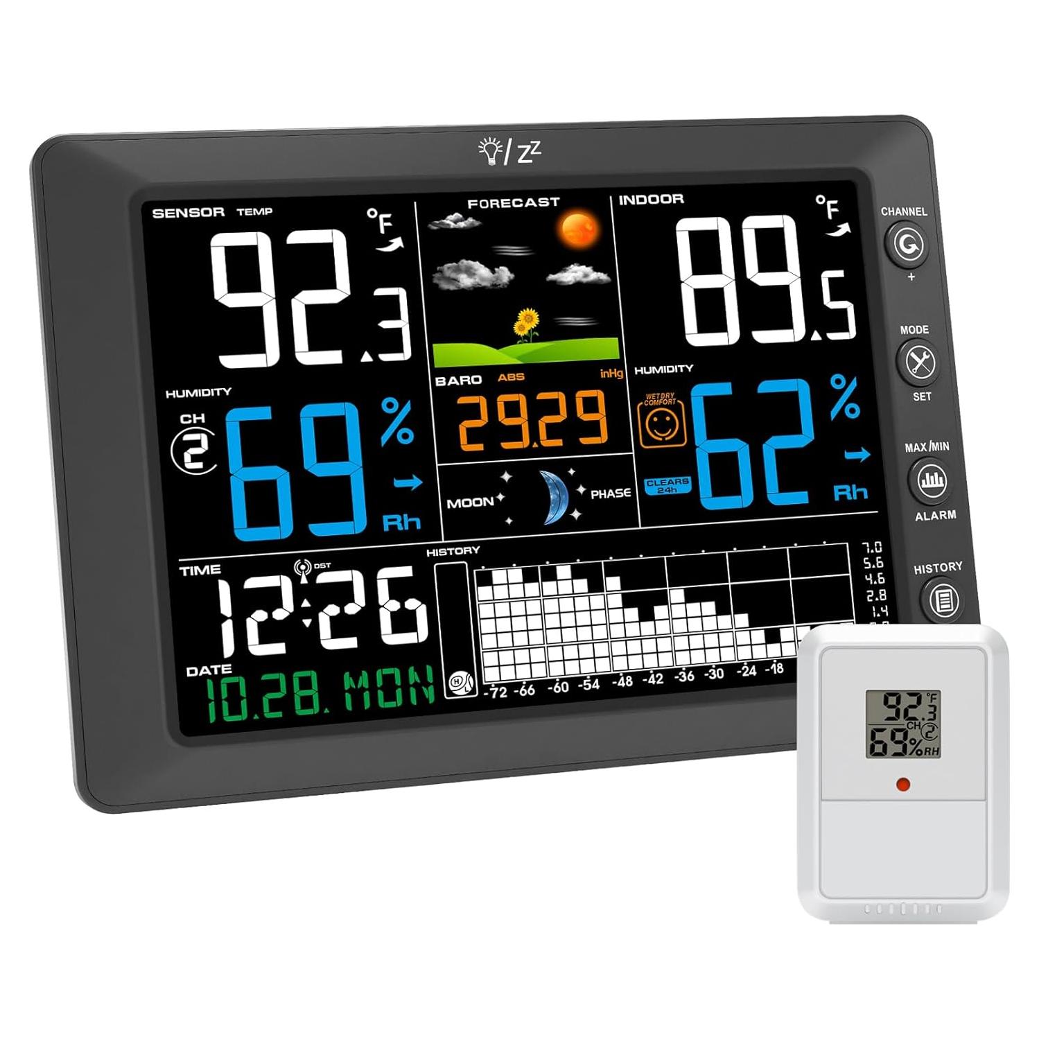 Estación Meteorológica Inalámbrica Urageuxy WS0818 con Reloj