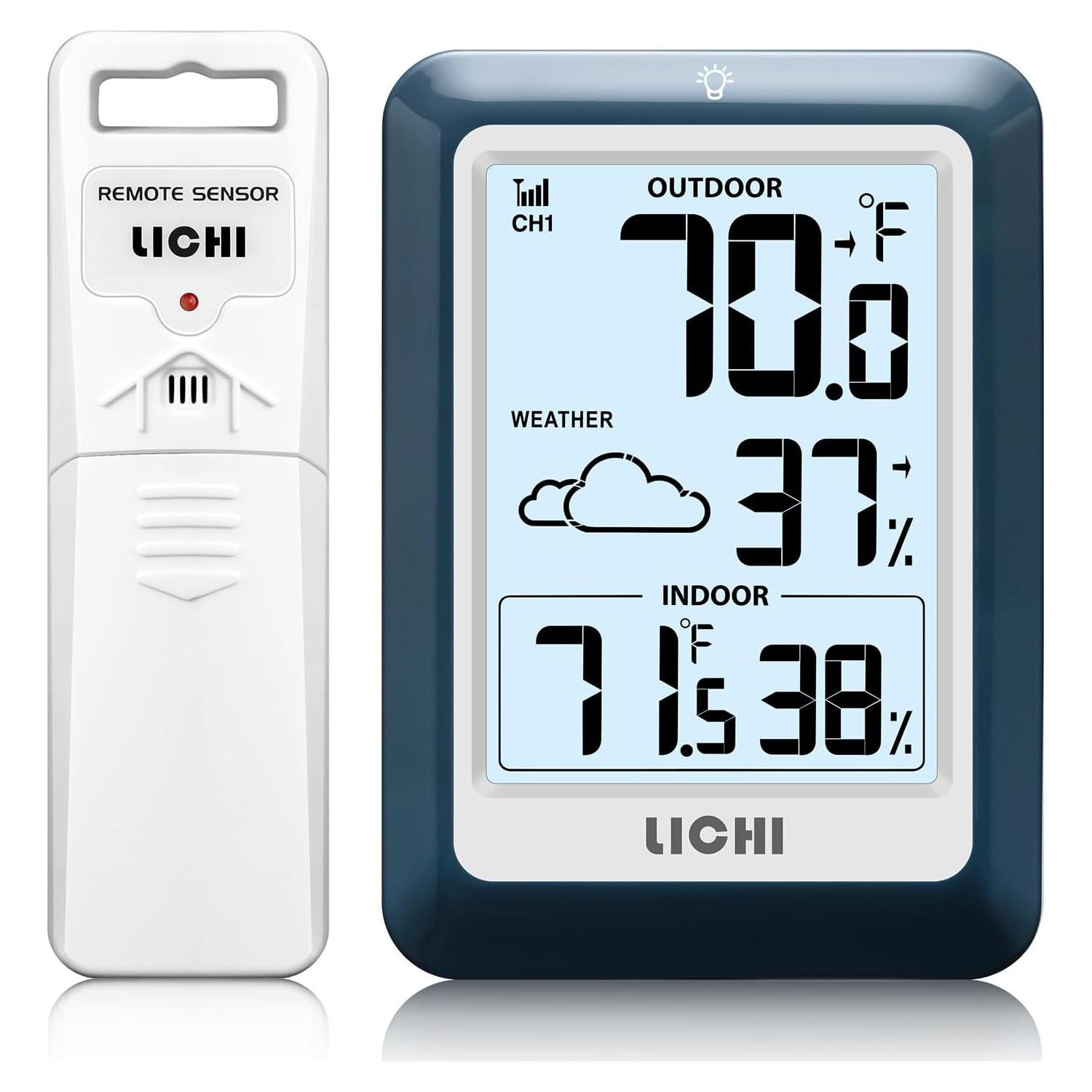 Termómetro Inalámbrico Lichi LC802 con Pantalla LCD 4"