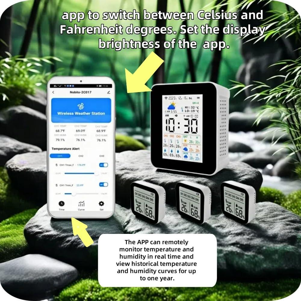 Estación Meteorológica Inalámbrica Nobito 2CO17 con 3 Sensores