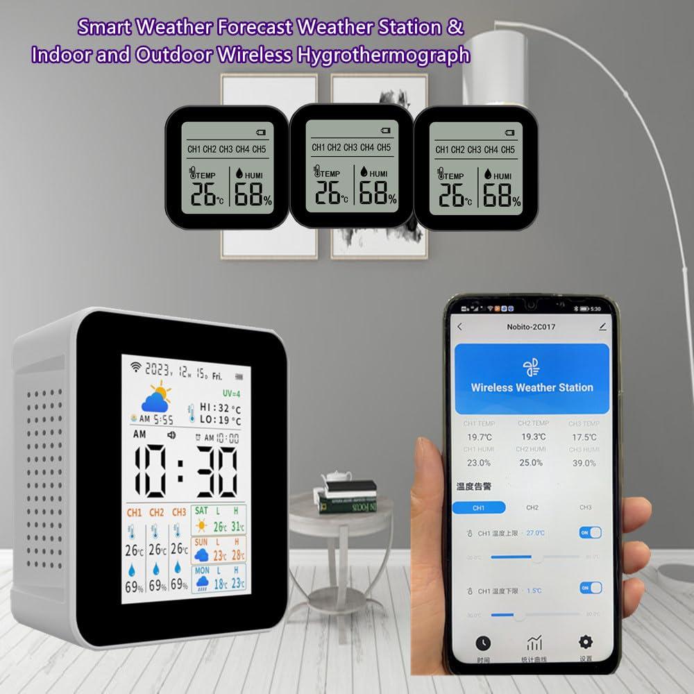 Estación Meteorológica Inalámbrica Nobito 2CO17 con 3 Sensores