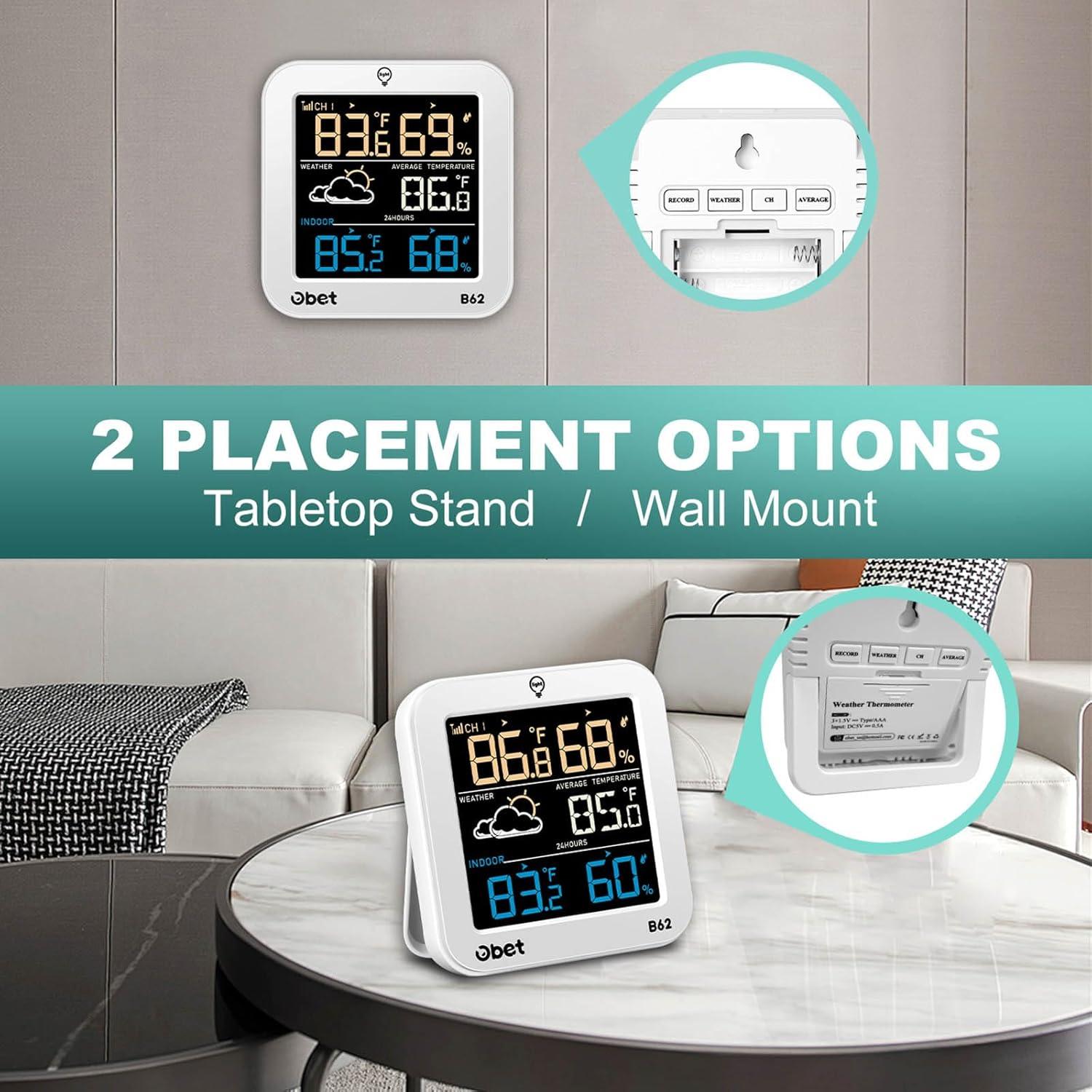 Estación Meteorológica Inalámbrica OBET Termómetro Interior Exterior