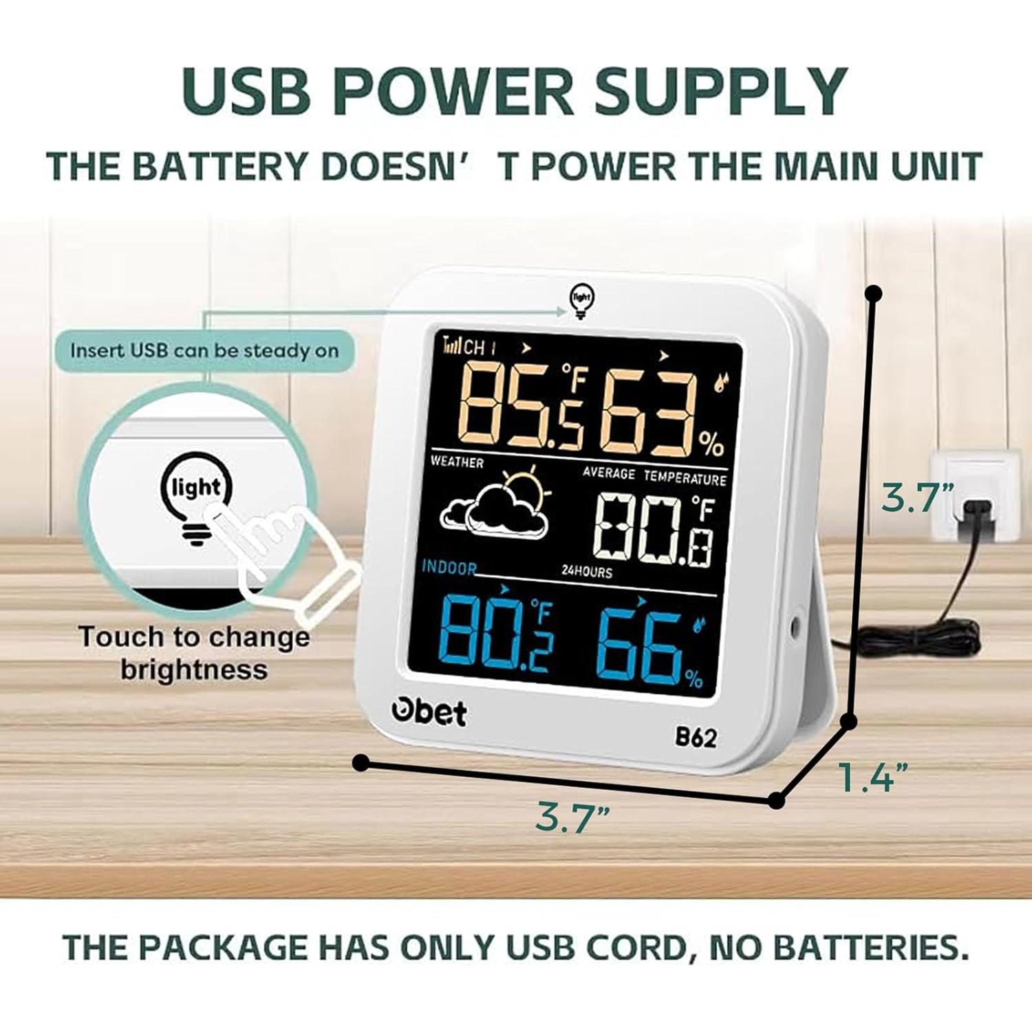 Estación Meteorológica Inalámbrica OBET Termómetro Interior Exterior