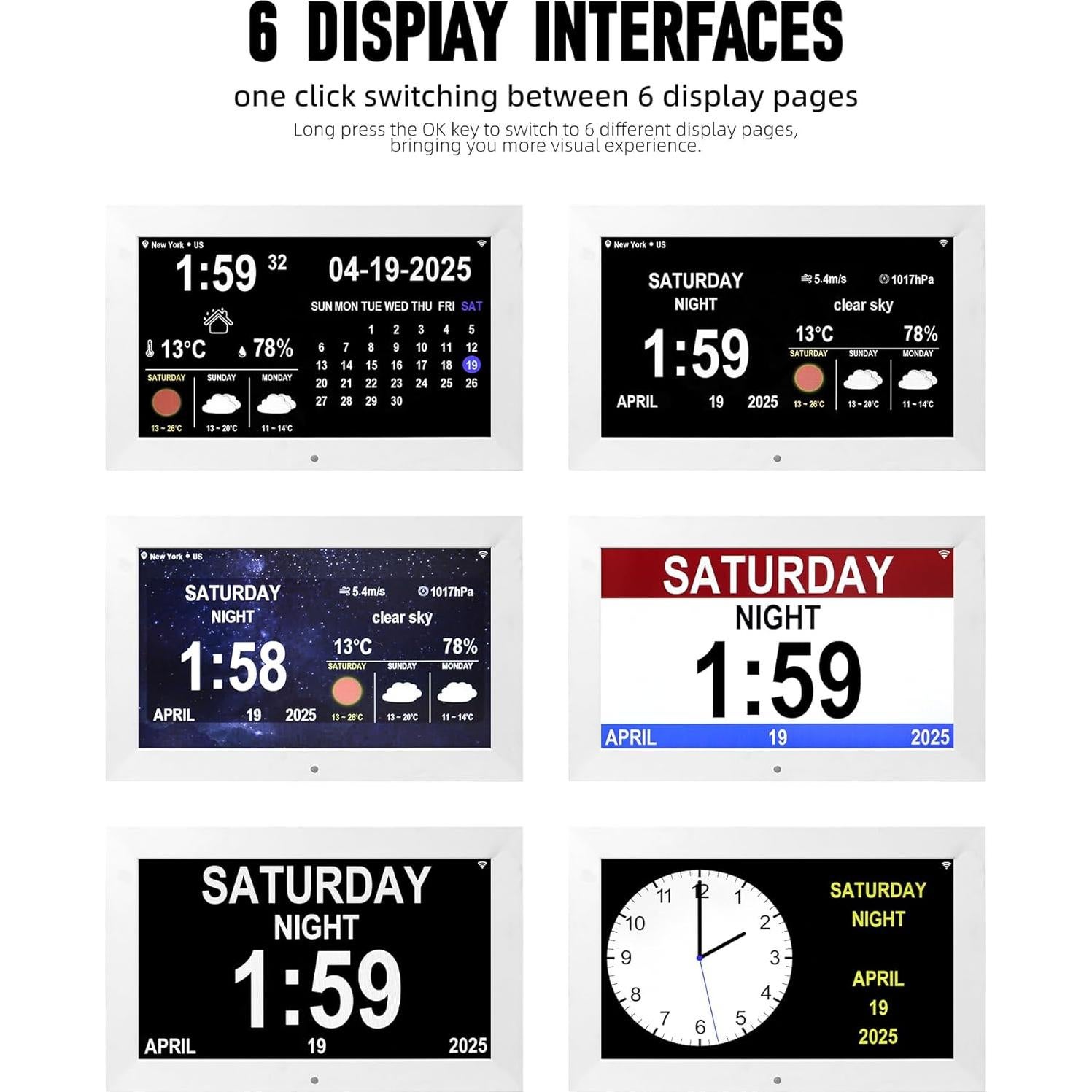 Reloj Despertador Digital Memwake Blanco 14.5x3.8x20.3 cm