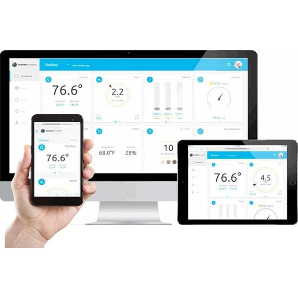Estación Meteorológica Inalámbrica Ambient Weather WS-8482 con 7 Canales y Monitoreo WiFi