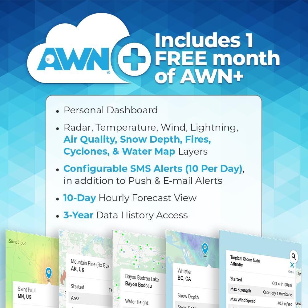 Estación Meteorológica Inalámbrica Ambient Weather WS-8482 con 7 Canales y Monitoreo WiFi