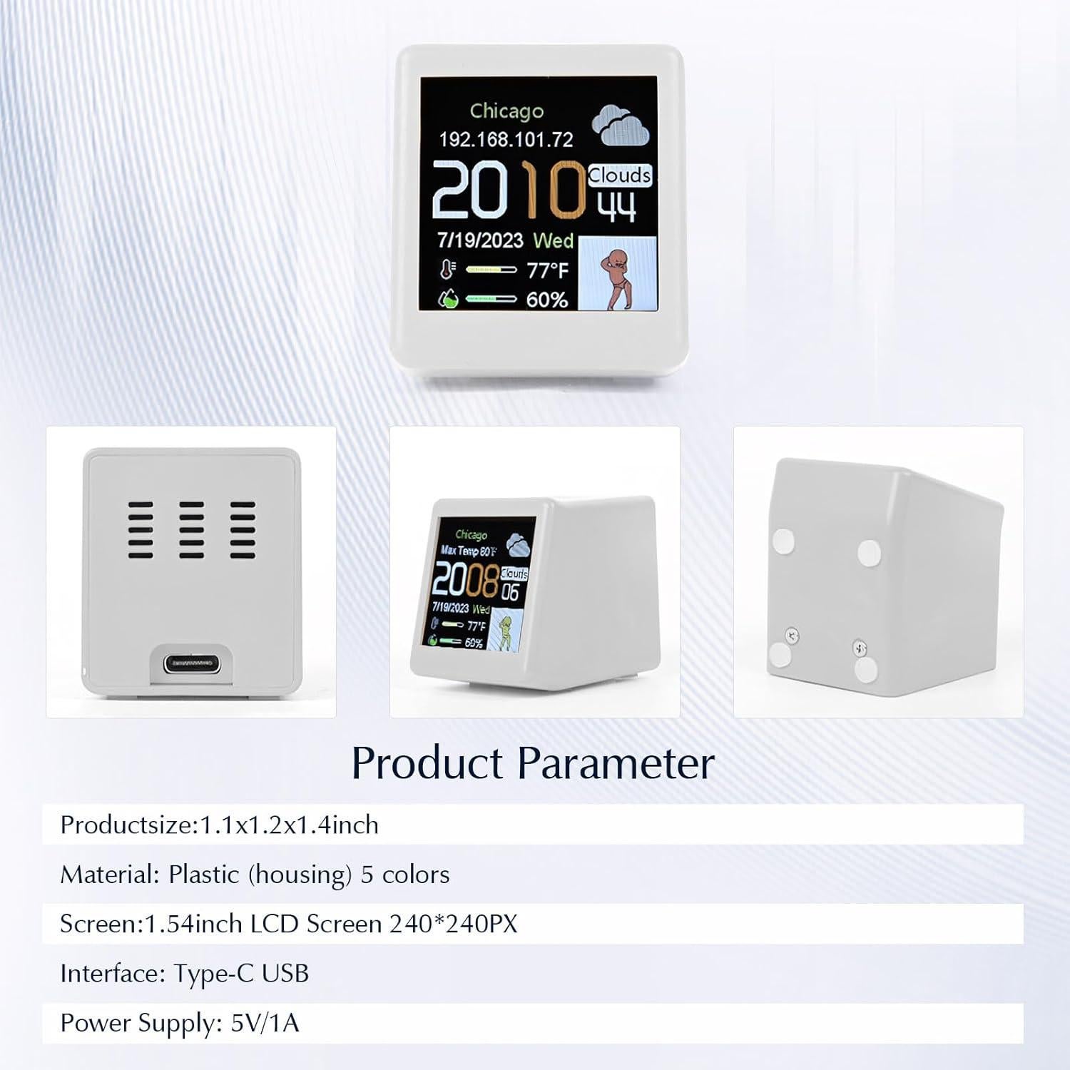 Estación Meteorológica Inteligente WiFi Chatthen CSAG646 - Termómetro y Humedad