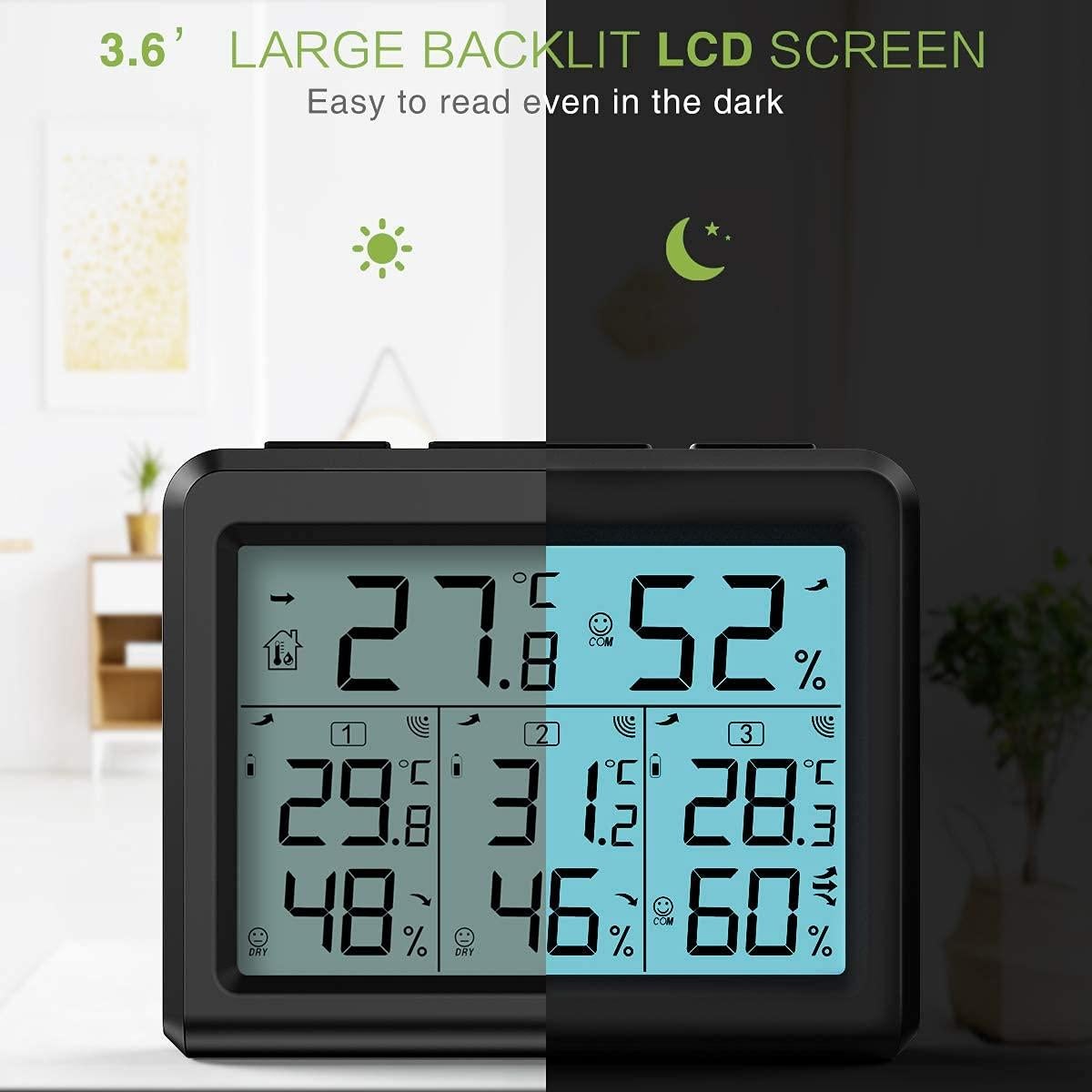 Termómetro Digital Interior Exterior KeeKit con 3 Sensores