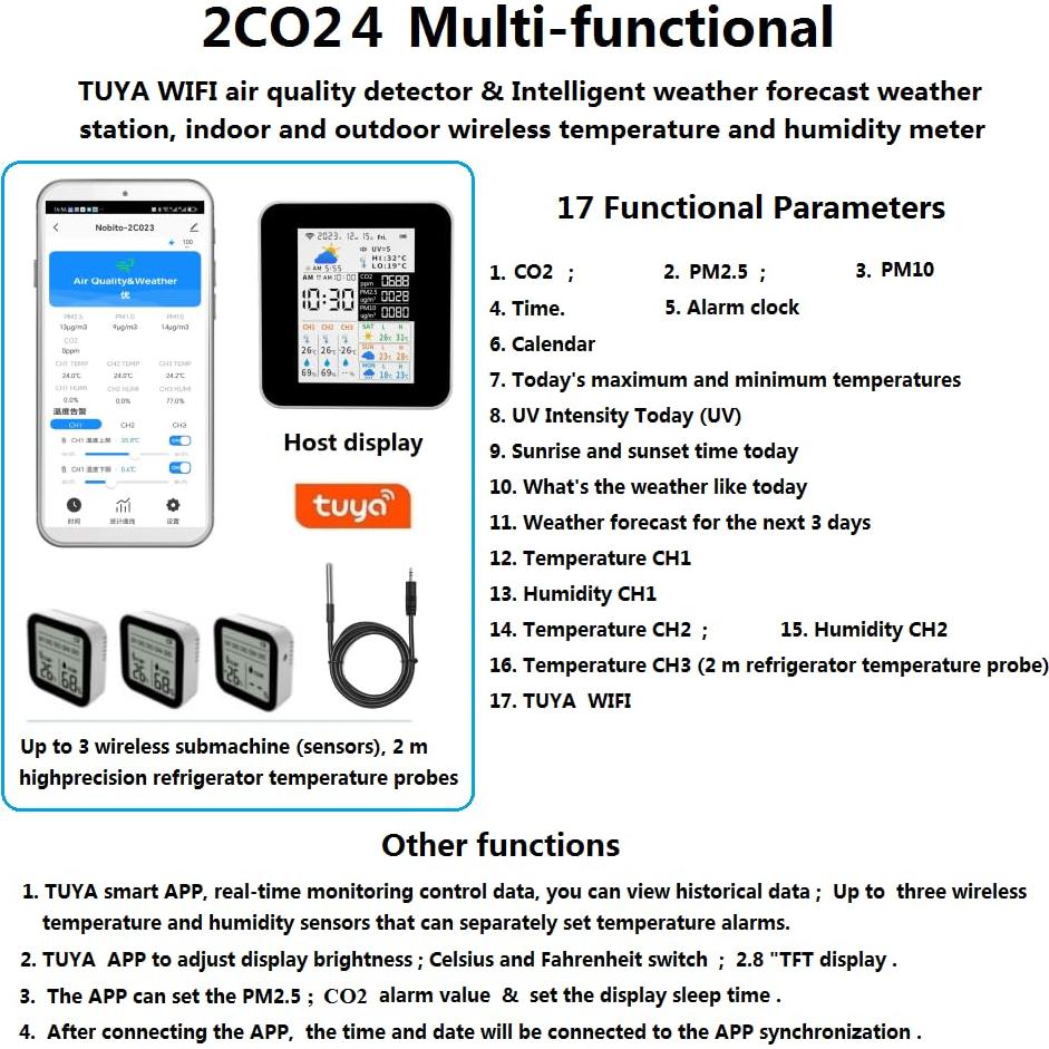 Monitor de Calidad del Aire WiFi Nobito con 3 Sensores