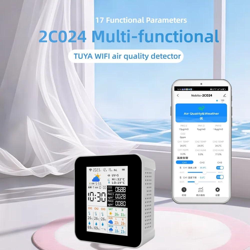 Monitor de Calidad del Aire WiFi Nobito con 3 Sensores