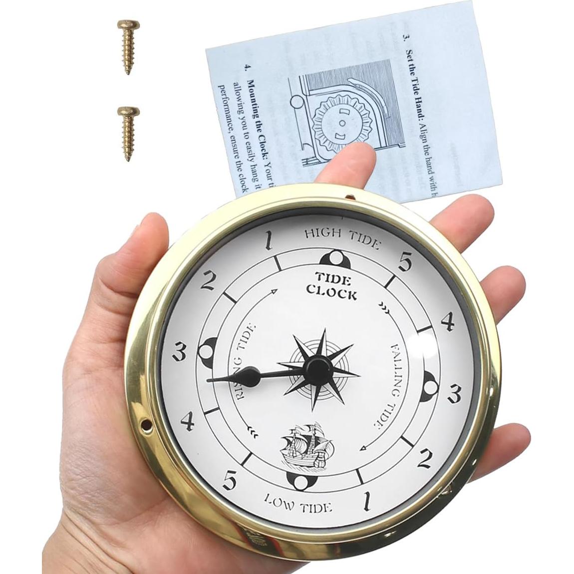 Reloj de Mareas de Latón 11.43cm para Barco y Decoración