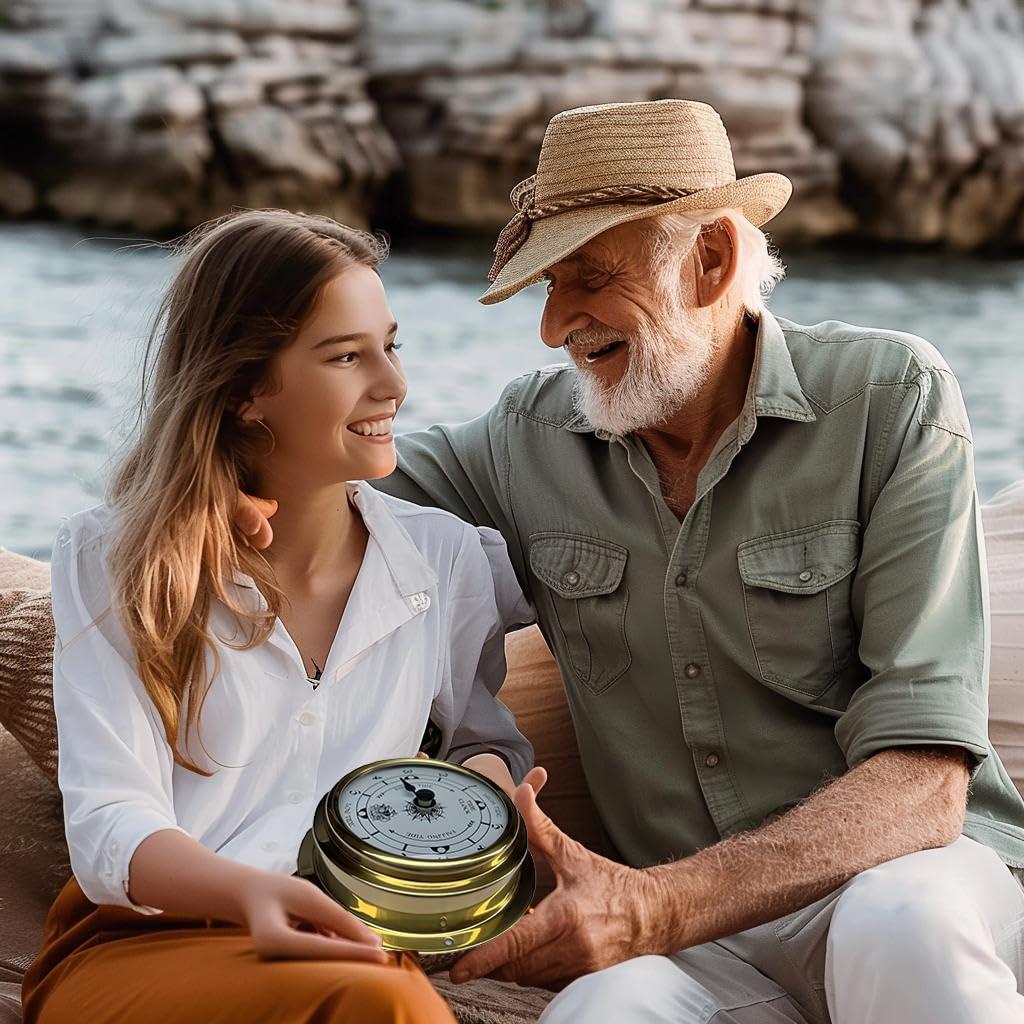 Reloj de Mareas de Latón 11.43cm para Barco y Decoración