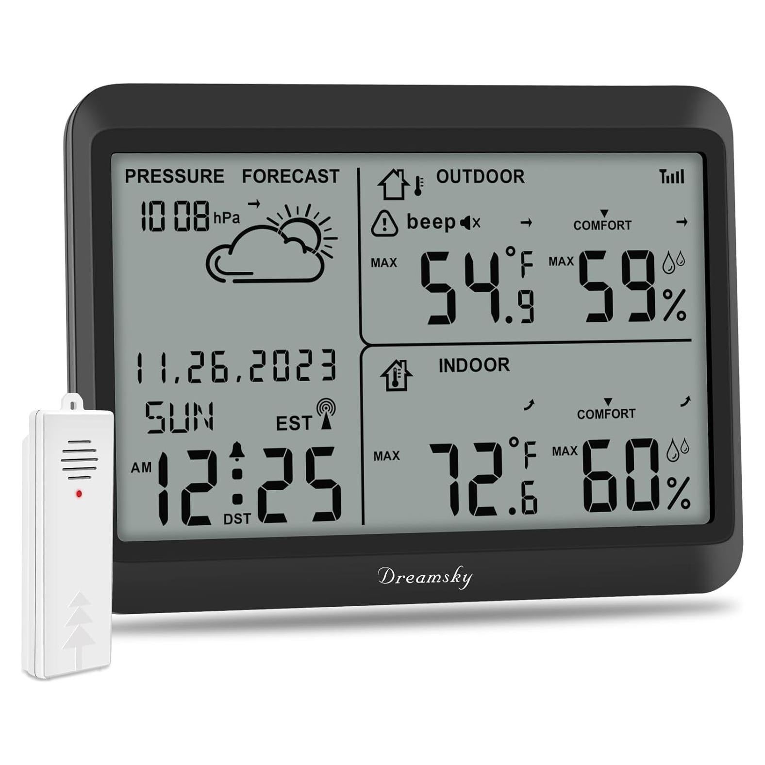 Estación Meteorológica DreamSky Inalámbrica con Reloj Atómico