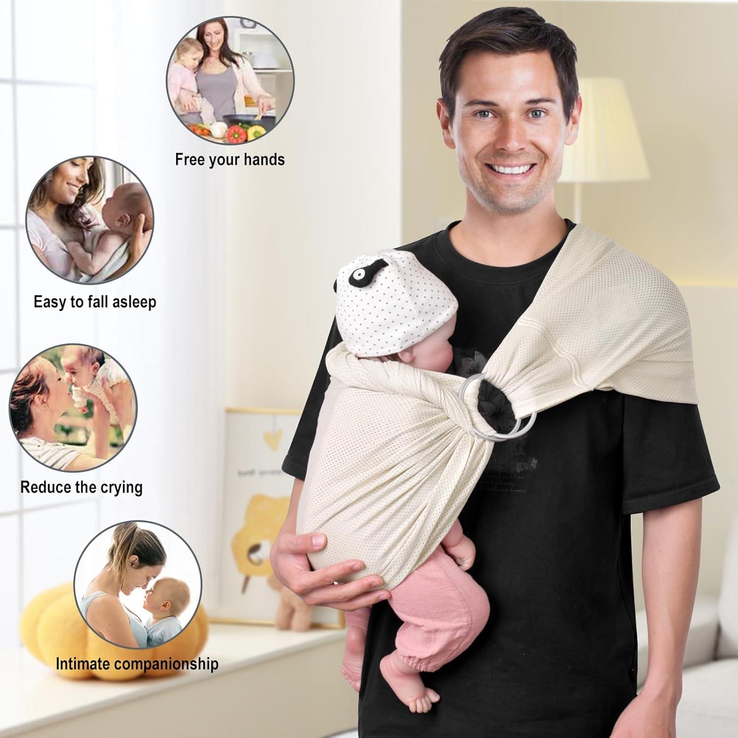 CUBY Fular Portabebés Malla Albaricoque Ajustable 0.31 kg