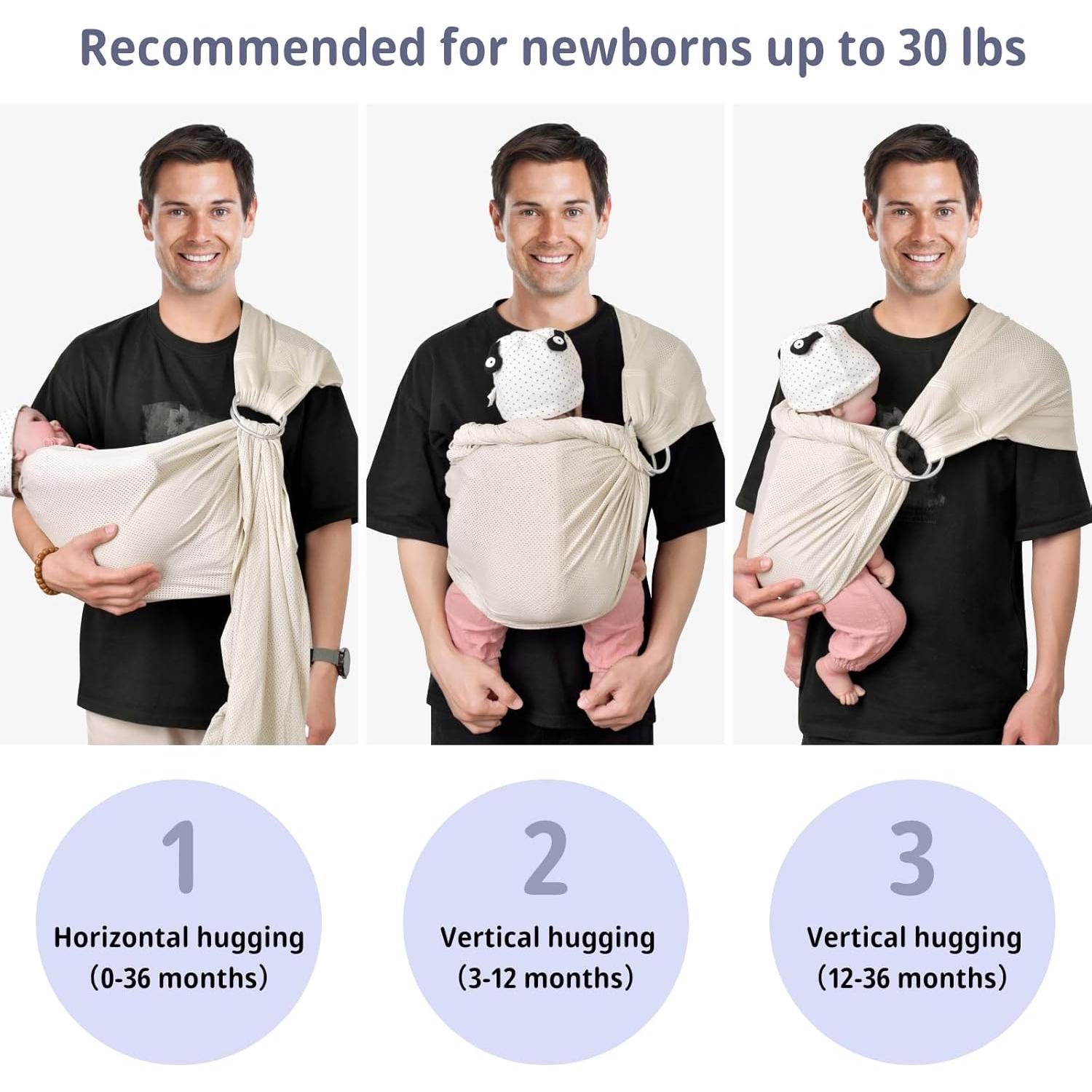 CUBY Fular Portabebés Malla Albaricoque Ajustable 0.31 kg