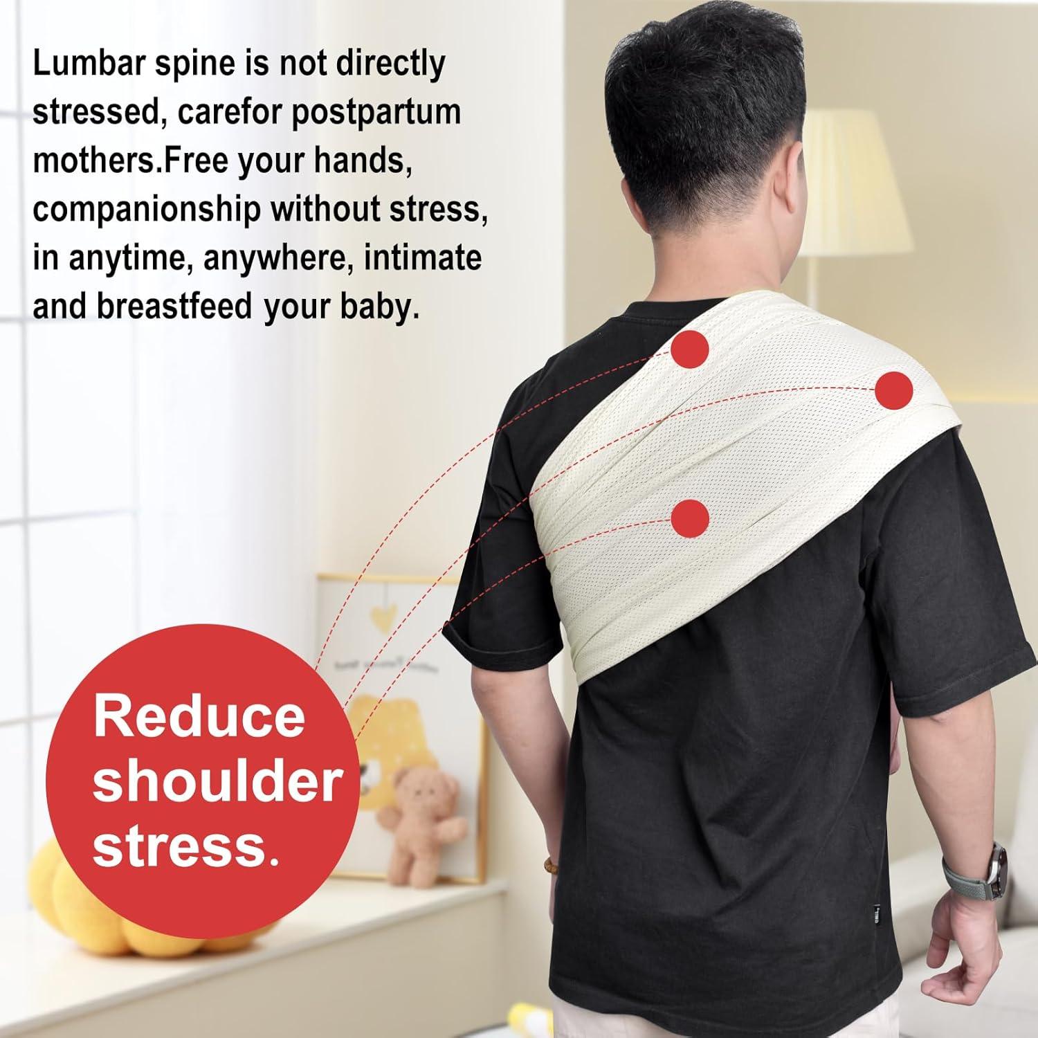 CUBY Fular Portabebés Malla Albaricoque Ajustable 0.31 kg