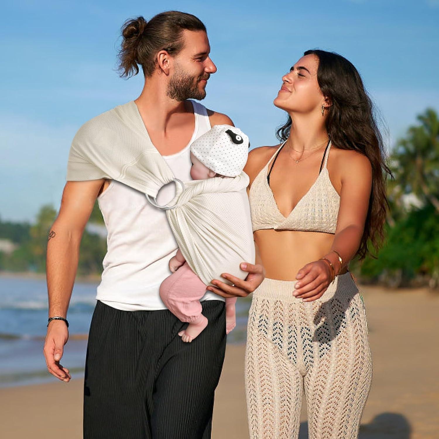 CUBY Fular Portabebés Malla Albaricoque Ajustable 0.31 kg