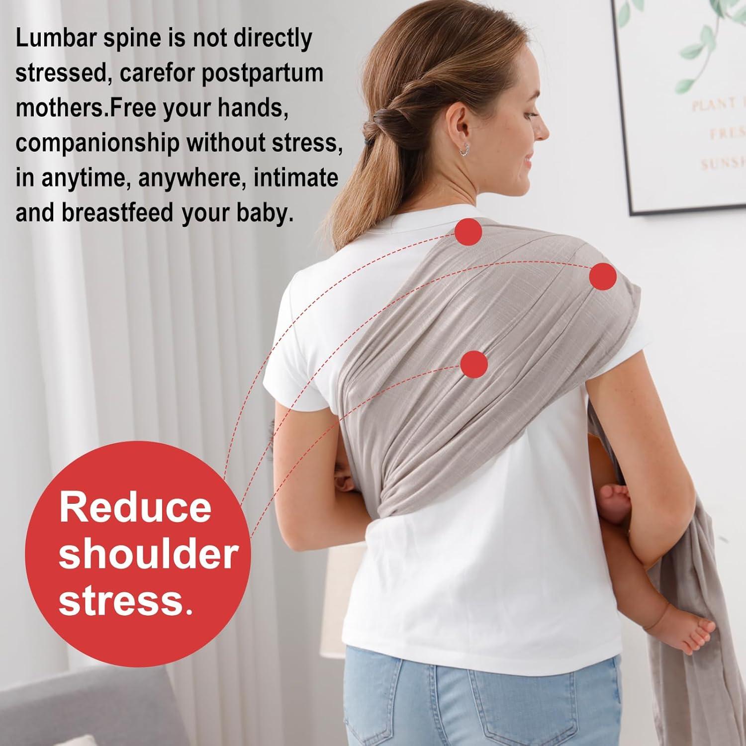 Portabebés de Anillo Doble Vrbabies Algodón Lino Gris Claro