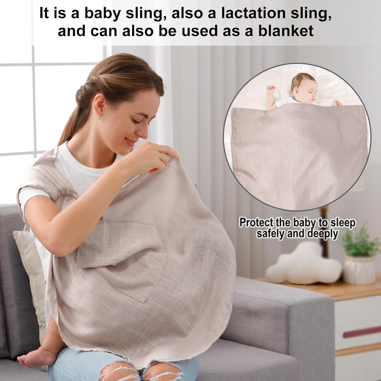 Portabebés de Anillo Doble Vrbabies Algodón Lino Gris Claro