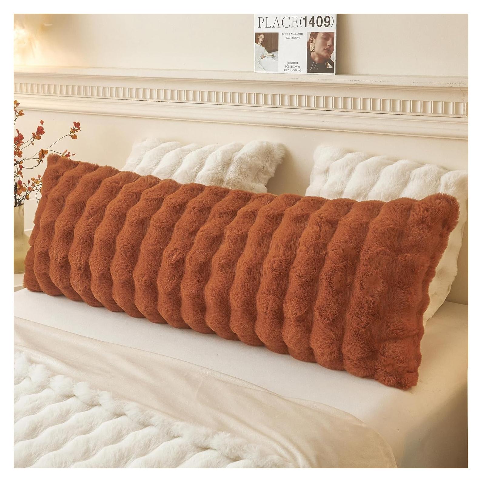 Funda de Almohada de Cuerpo LIFEREVO 54x20cm Naranja Quemado
