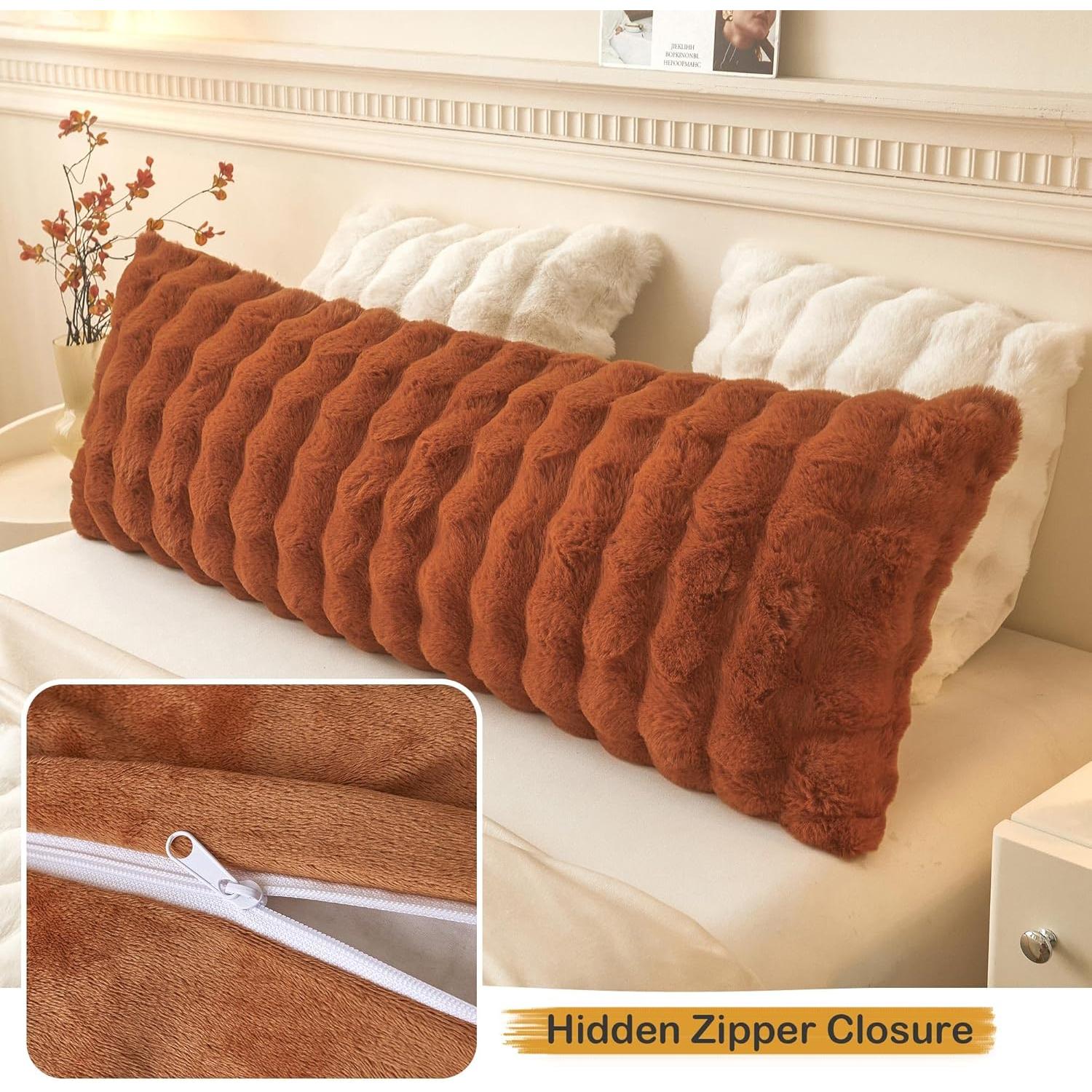 Funda de Almohada de Cuerpo LIFEREVO 54x20cm Naranja Quemado