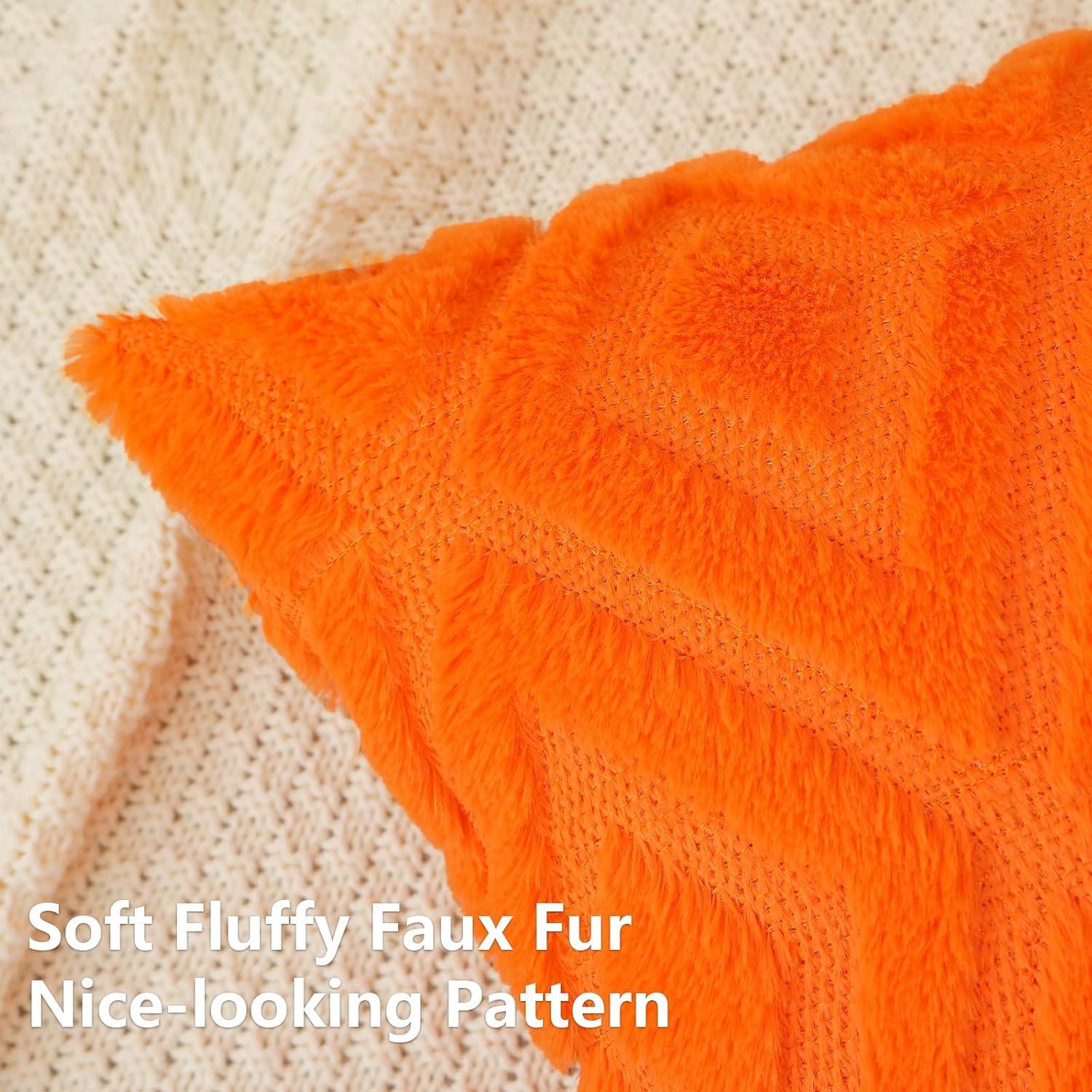 Funda de Cojín Decorativa Naranja Pallene 45x45 cm Set de 2