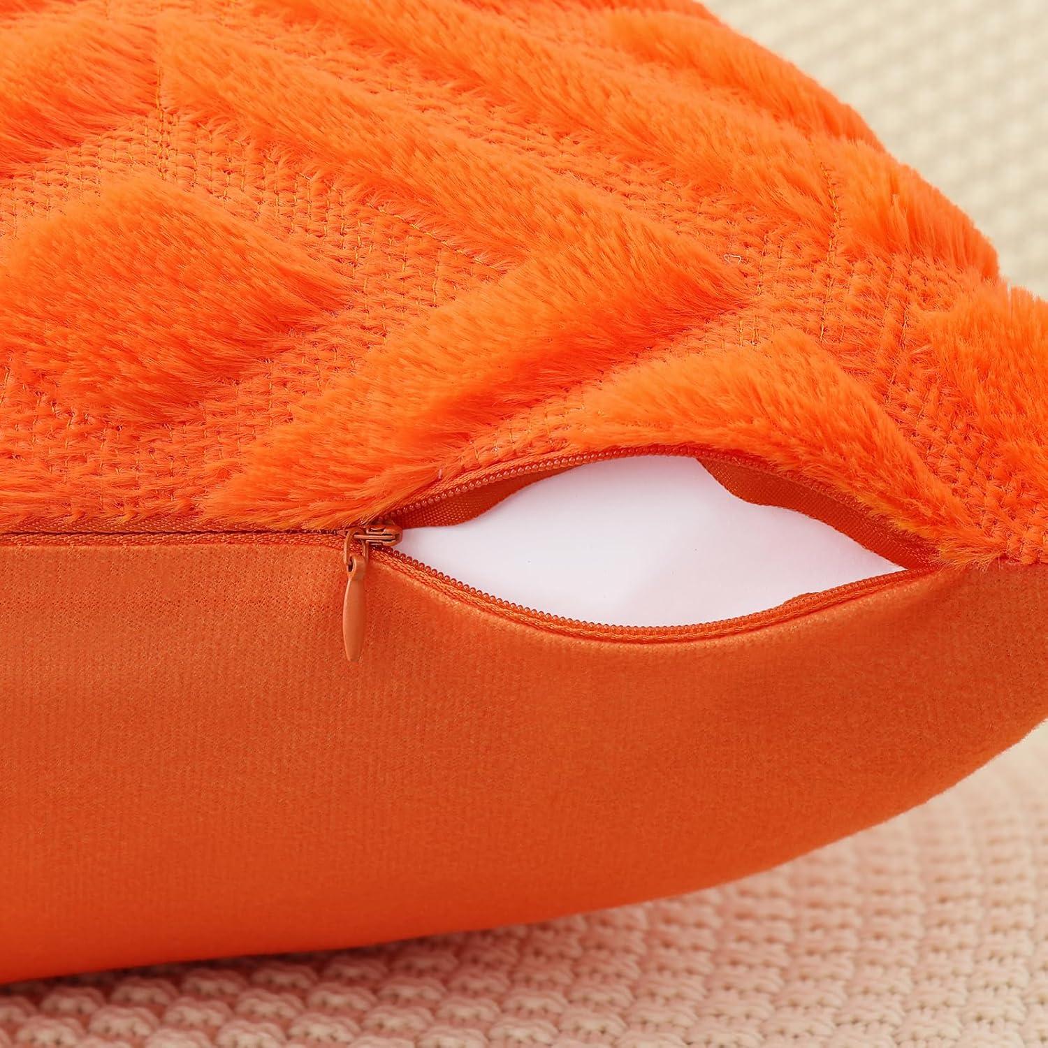 Funda de Cojín Decorativa Naranja Pallene 45x45 cm Set de 2