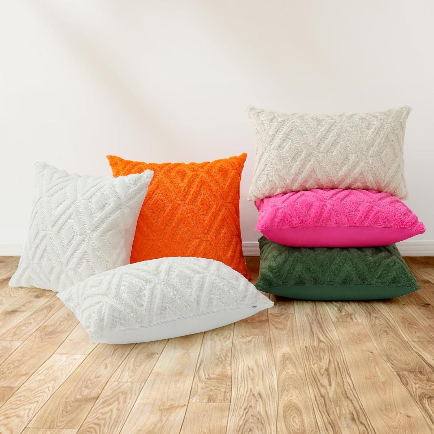 Funda de Cojín Decorativa Naranja Pallene 45x45 cm Set de 2