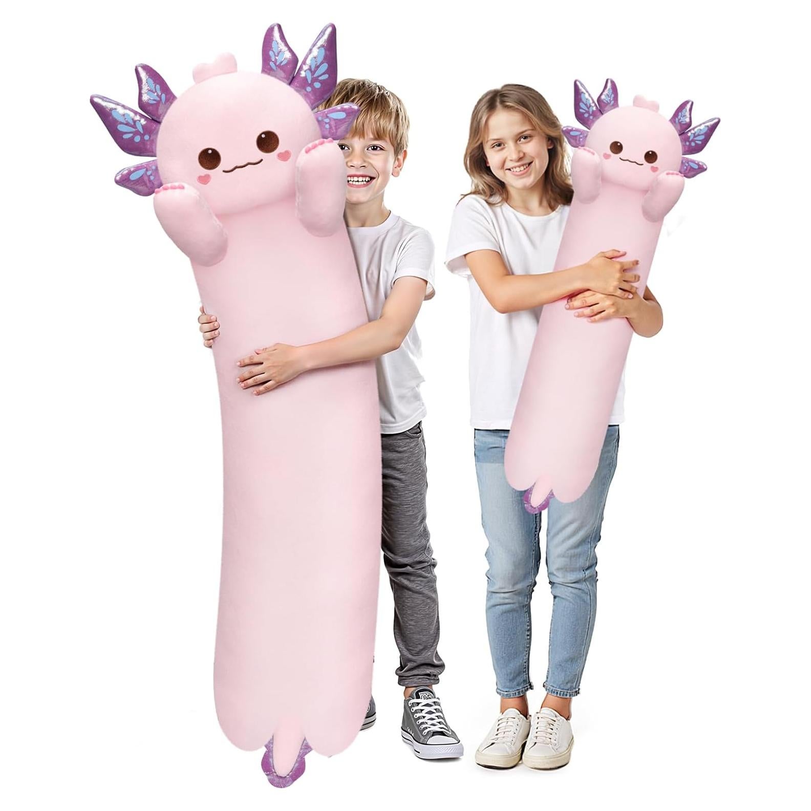Almohada Corporal Axolotl Rosa Mewaii 110 cm Ultra Suave
