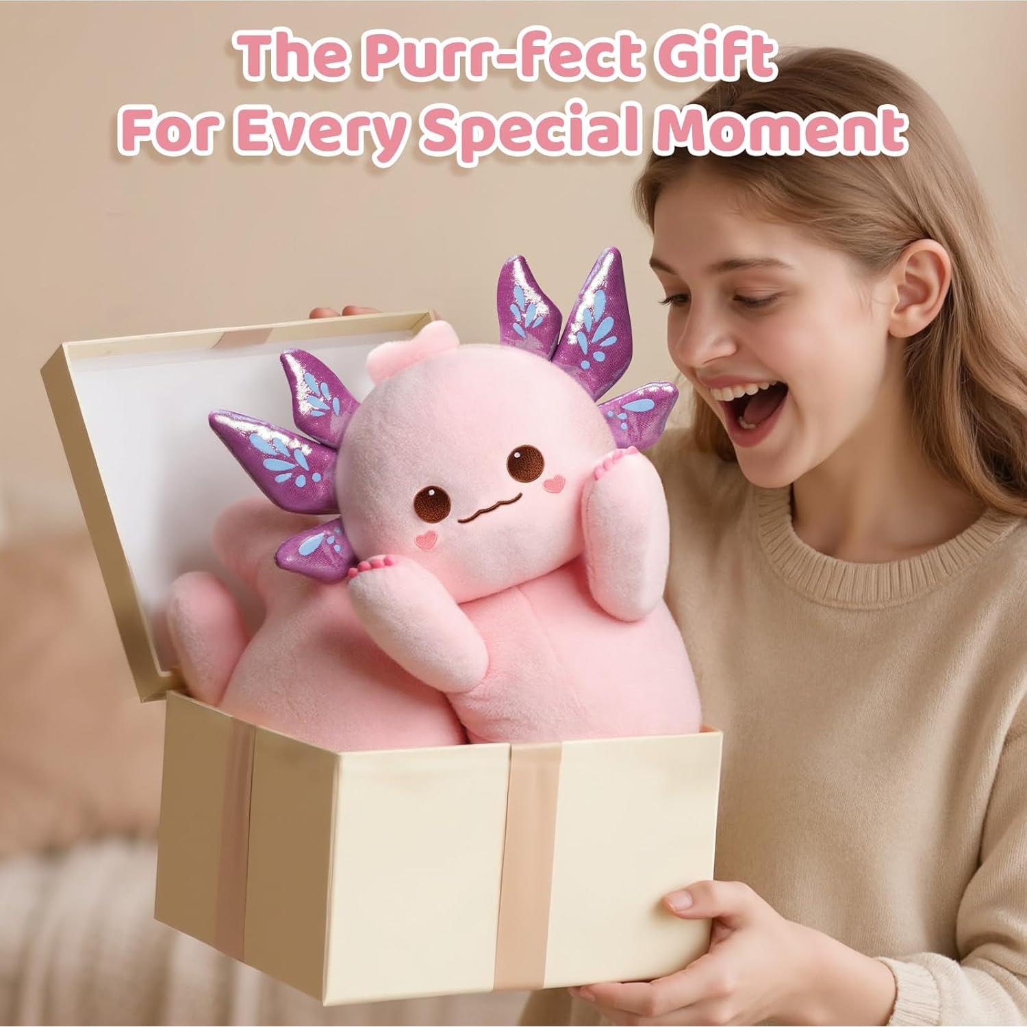 Almohada Corporal Axolotl Rosa Mewaii 110 cm Ultra Suave