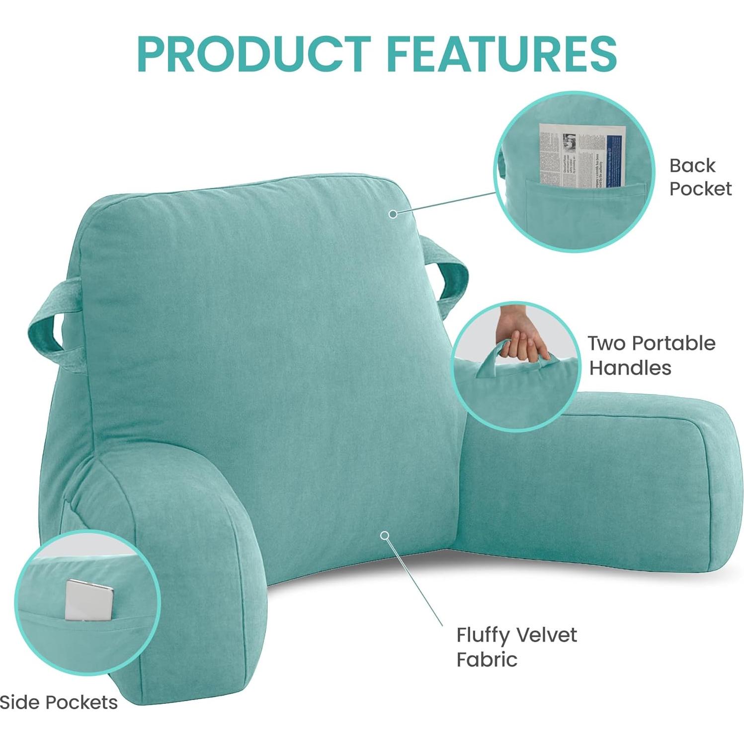 Cojín de Lectura Unisakey Azul Lago Espuma de Memoria