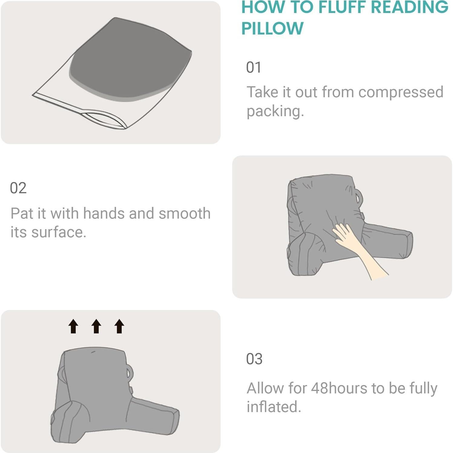 Cojín de Lectura Unisakey Azul Lago Espuma de Memoria