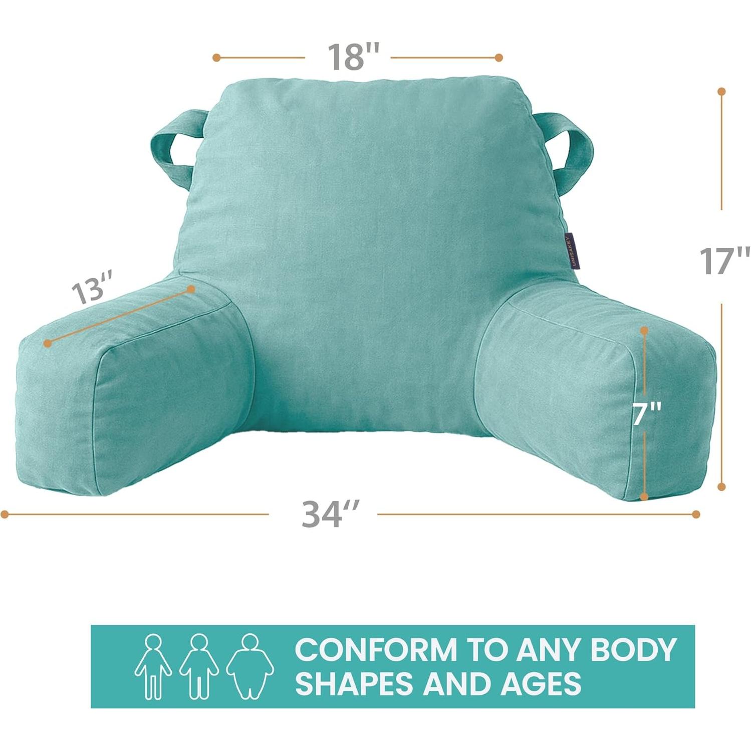 Cojín de Lectura Unisakey Azul Lago Espuma de Memoria