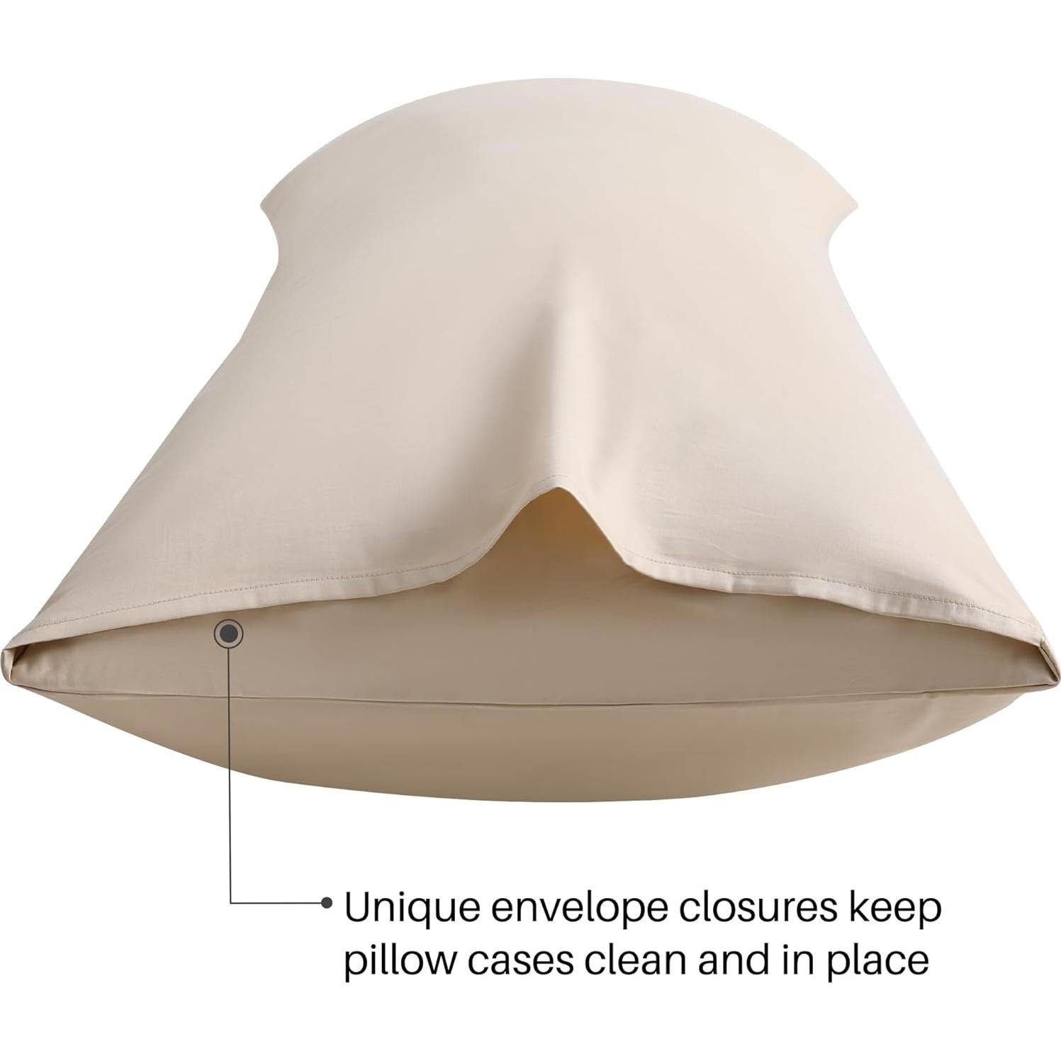 Funda de Almohada Corporal Oubonun 800 Hilos 53x137 cm Beige