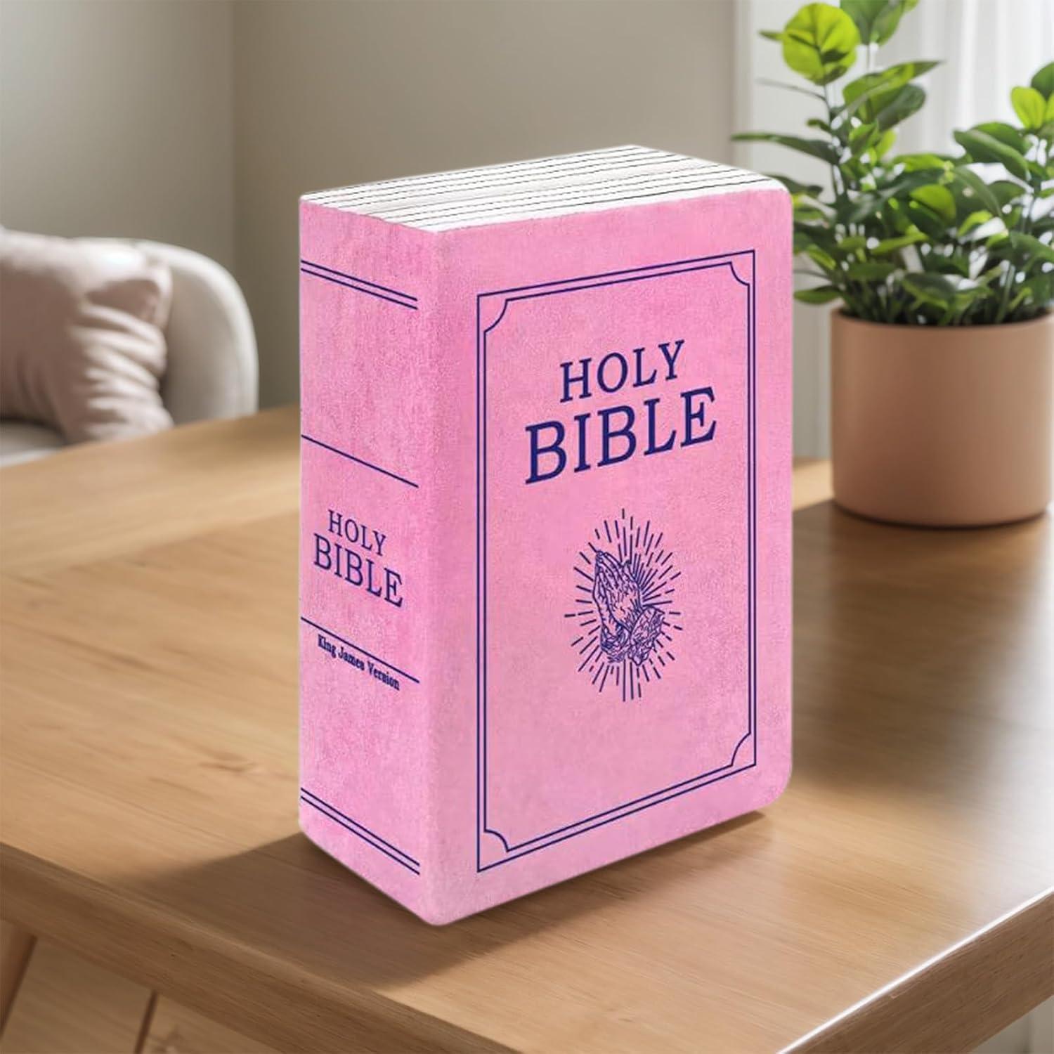 Cojín de Felpa Rosa con Versículos Bíblicos - 33x22.5 cm