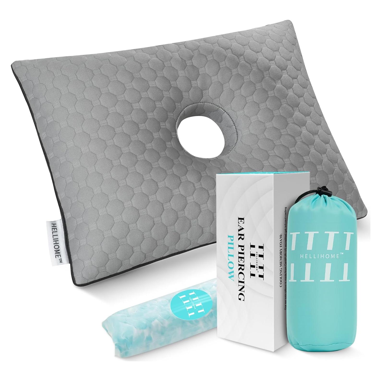 Almohada para Perforación de Orejas HELLiHOME - Espuma Viscoelástica Ajustable